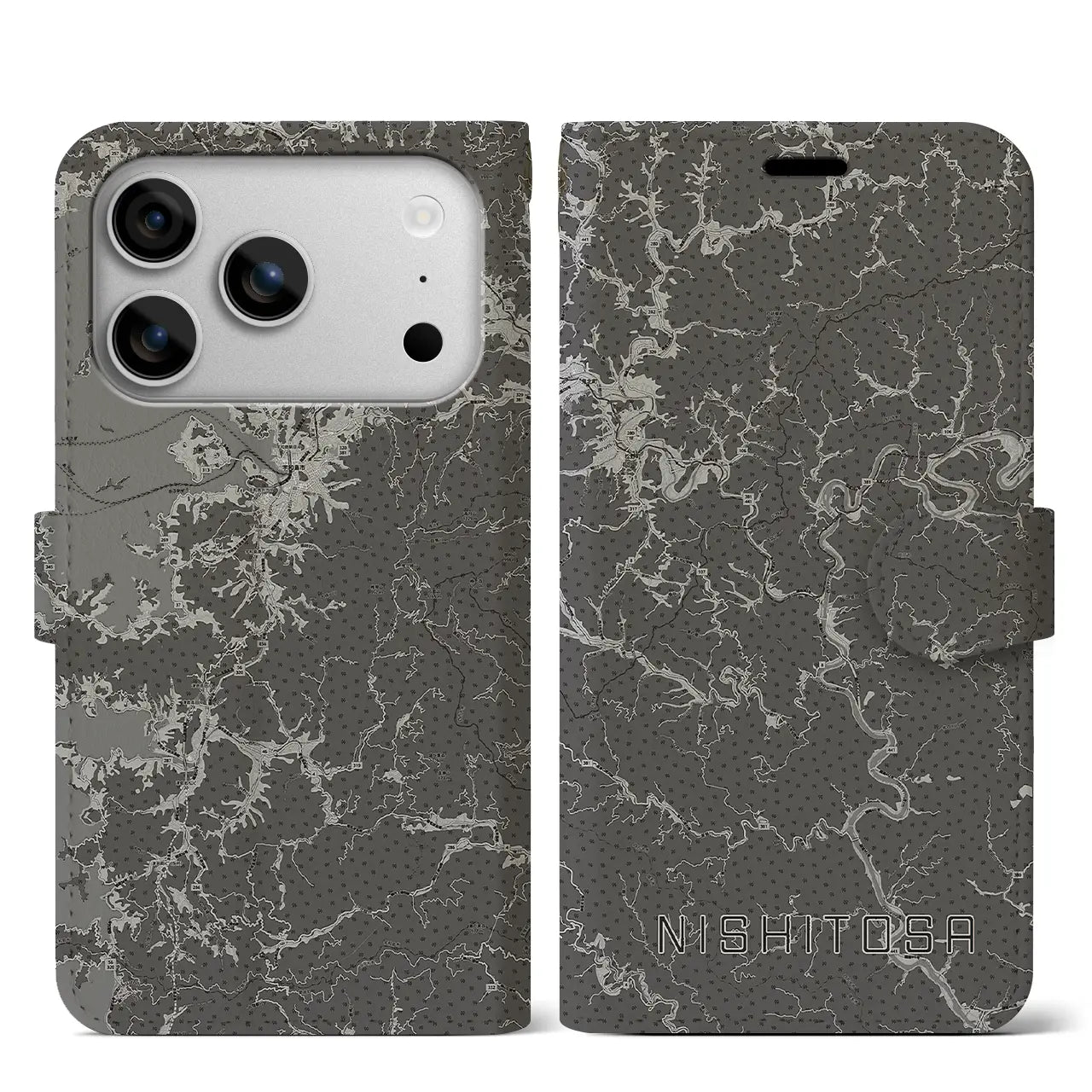 【西土佐(高知県)】地図柄iPhoneケース(手帳タイプ)