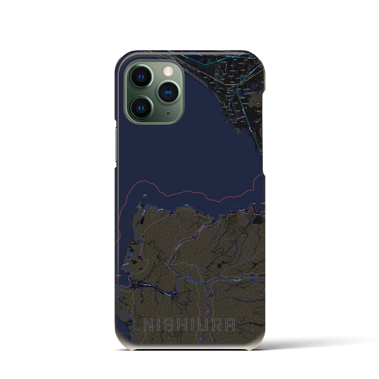 【西浦(静岡県)】地図柄iPhoneケース(バックカバータイプ)
