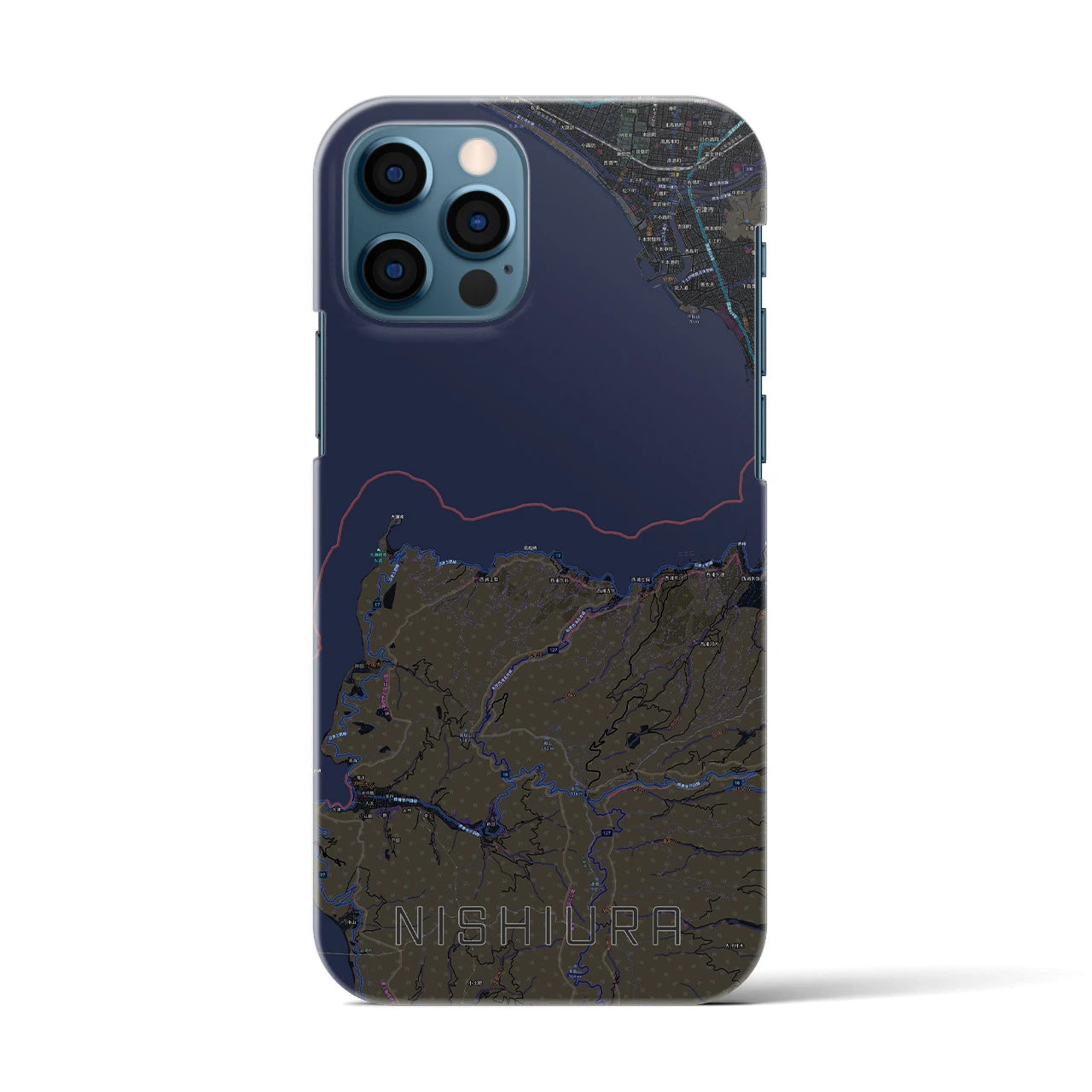 【西浦(静岡県)】地図柄iPhoneケース(バックカバータイプ)