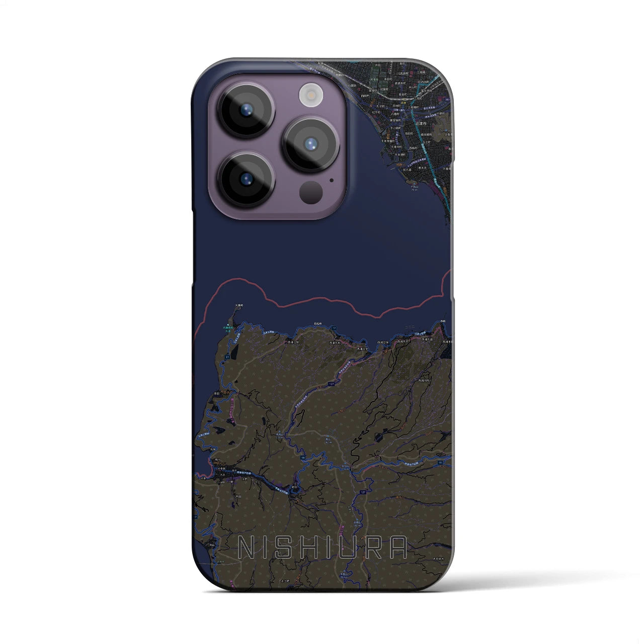 【西浦(静岡県)】地図柄iPhoneケース(バックカバータイプ)