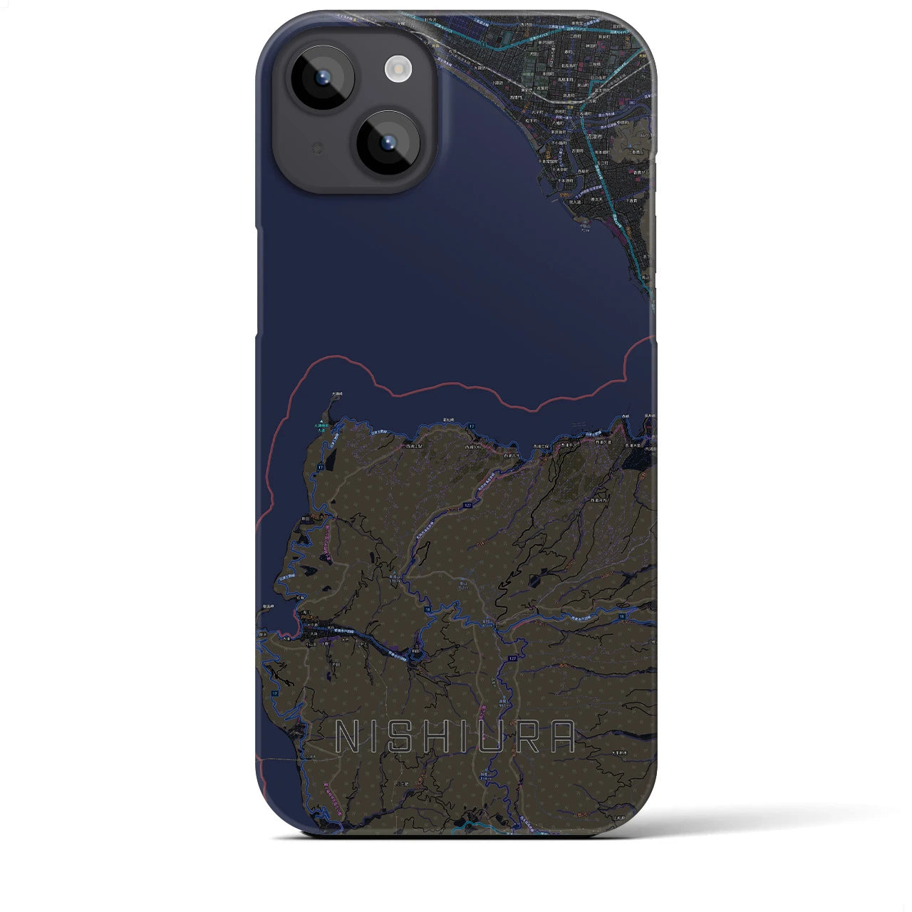 【西浦(静岡県)】地図柄iPhoneケース(バックカバータイプ)