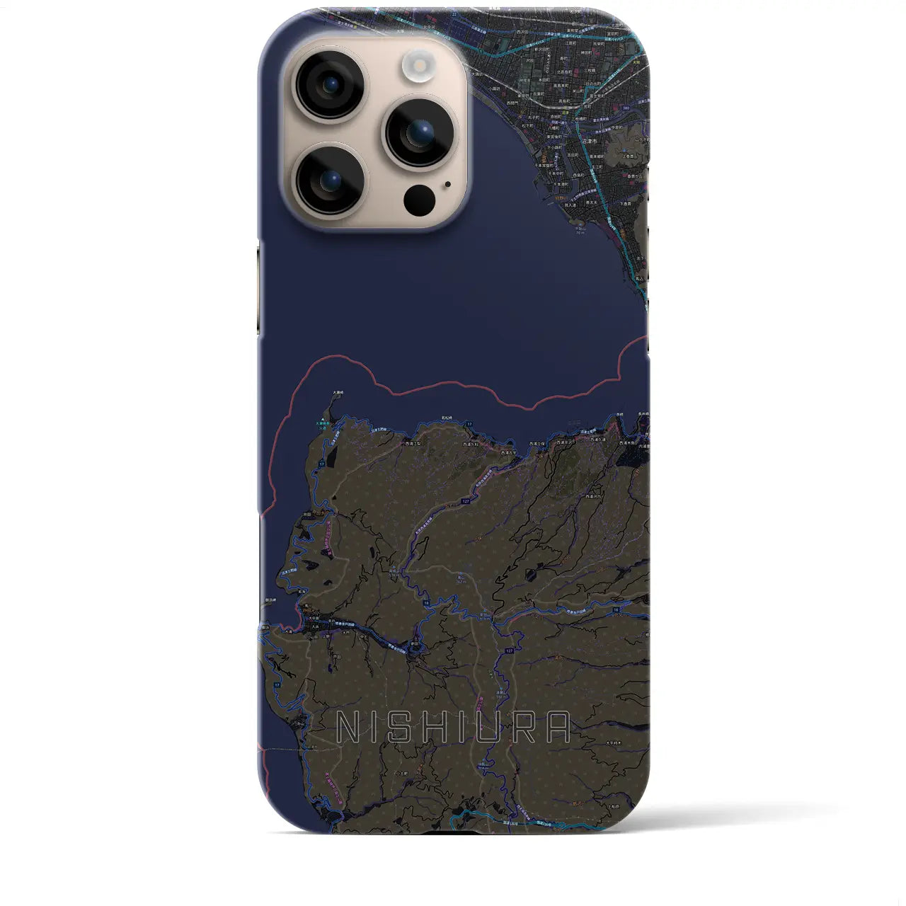 【西浦(静岡県)】地図柄iPhoneケース(バックカバータイプ)