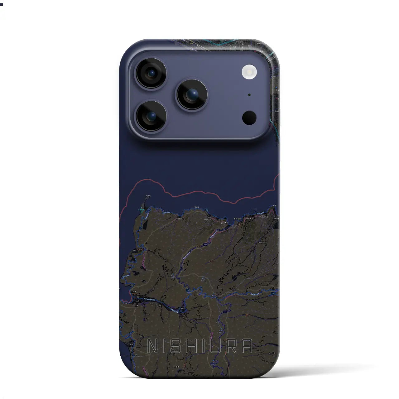 【西浦(静岡県)】地図柄iPhoneケース(バックカバータイプ)