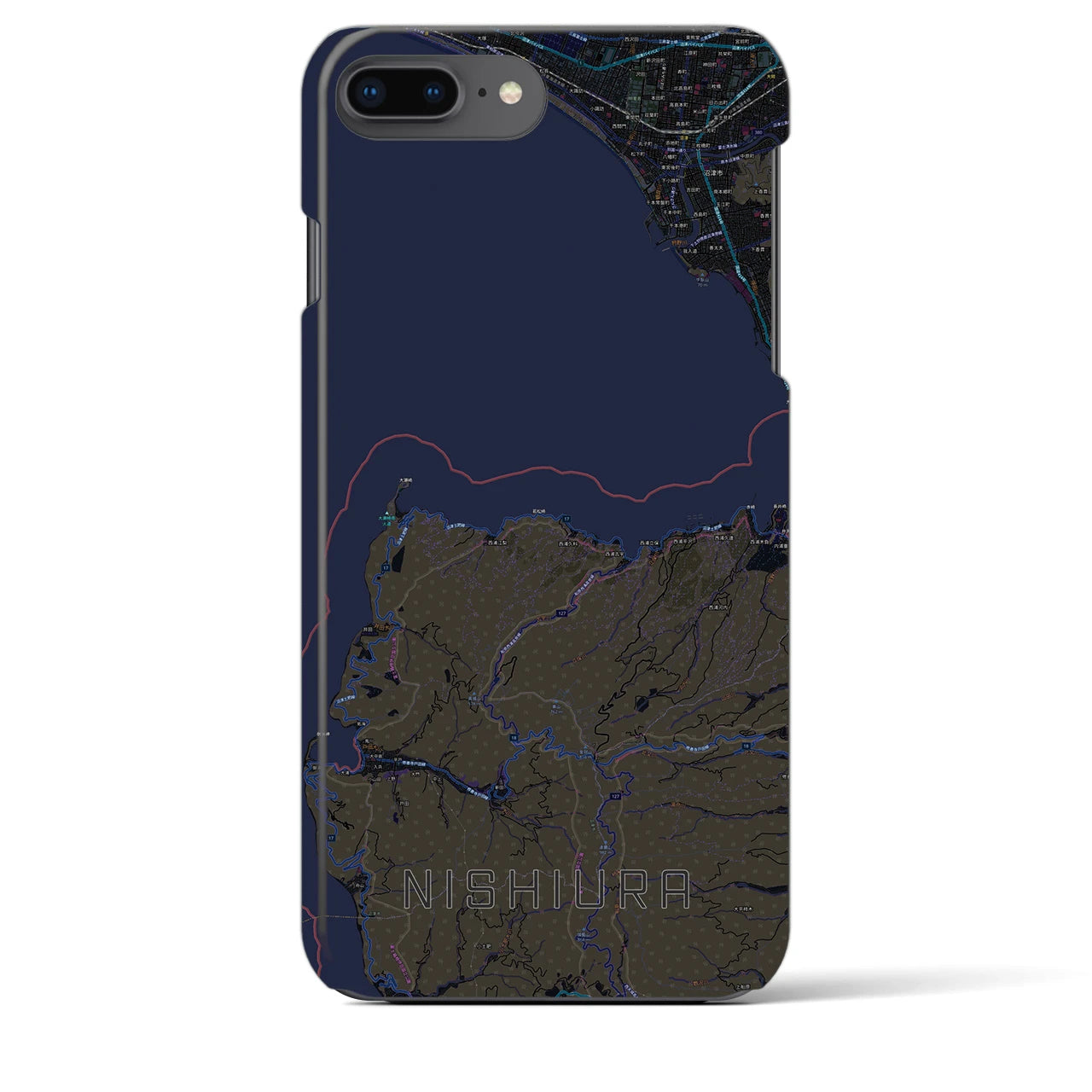 【西浦(静岡県)】地図柄iPhoneケース(バックカバータイプ)