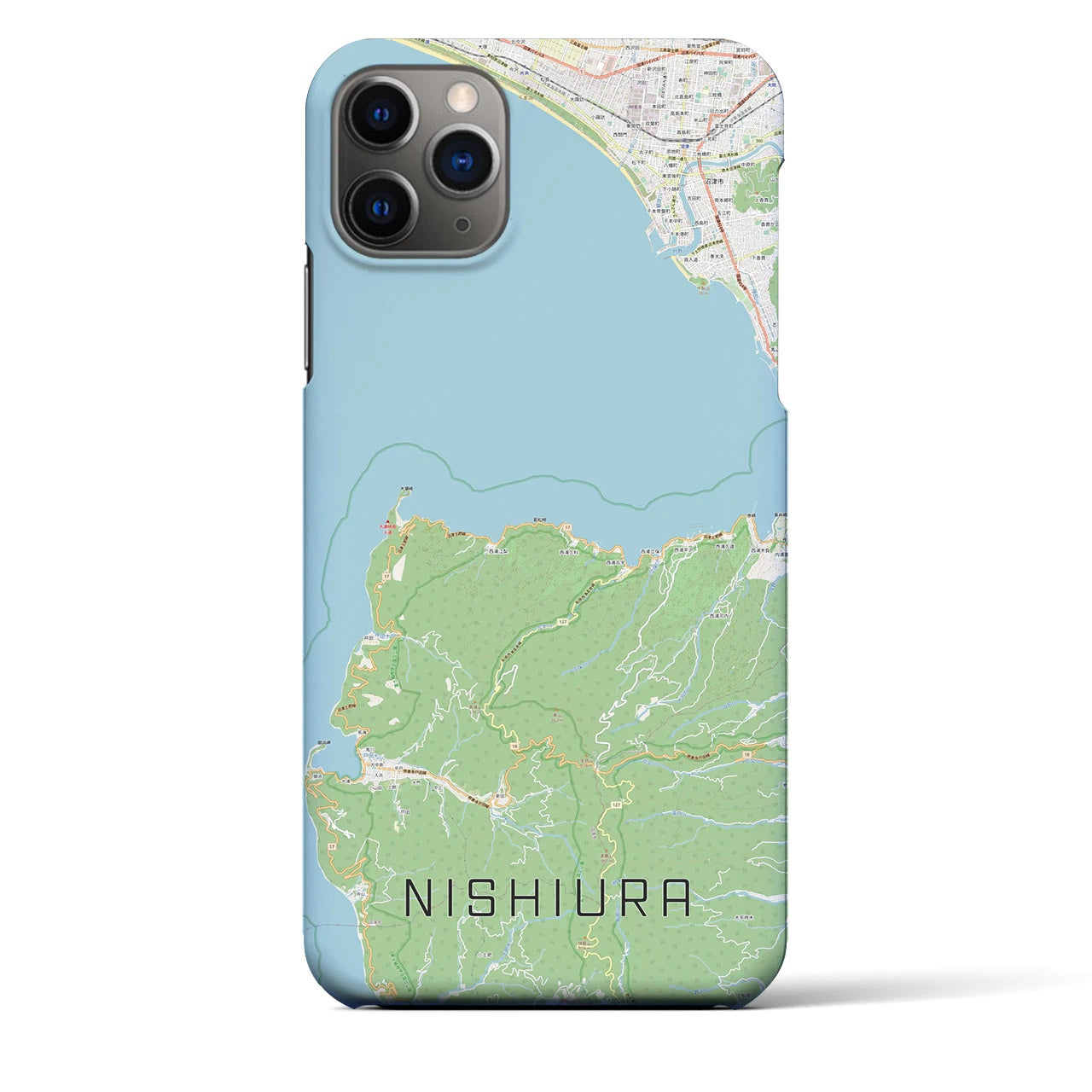 【西浦(静岡県)】地図柄iPhoneケース(バックカバータイプ)