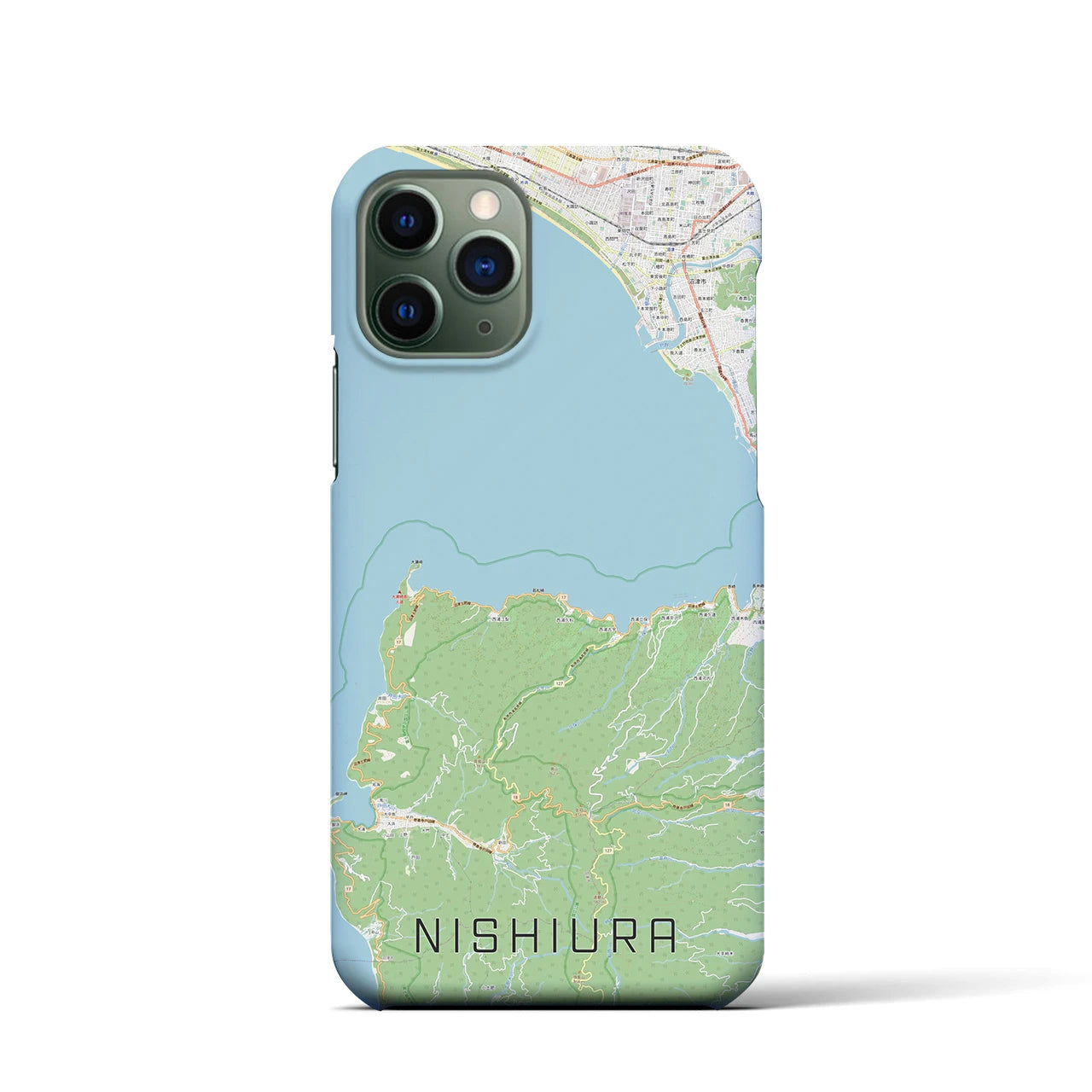 【西浦(静岡県)】地図柄iPhoneケース(バックカバータイプ)