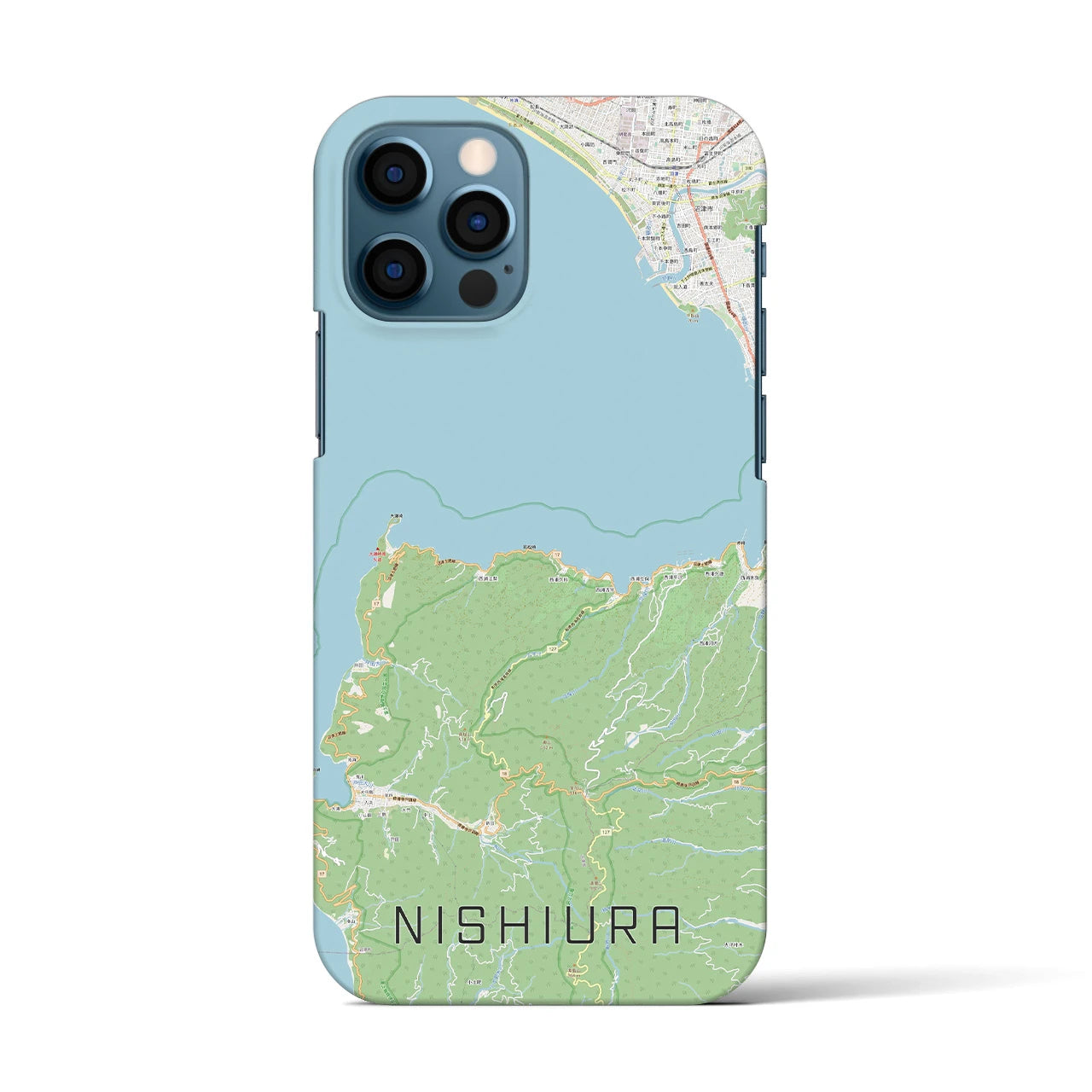 【西浦(静岡県)】地図柄iPhoneケース(バックカバータイプ)