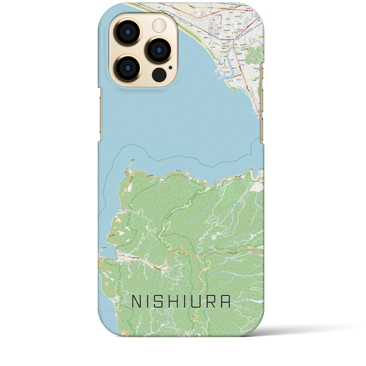 【西浦(静岡県)】地図柄iPhoneケース(バックカバータイプ)