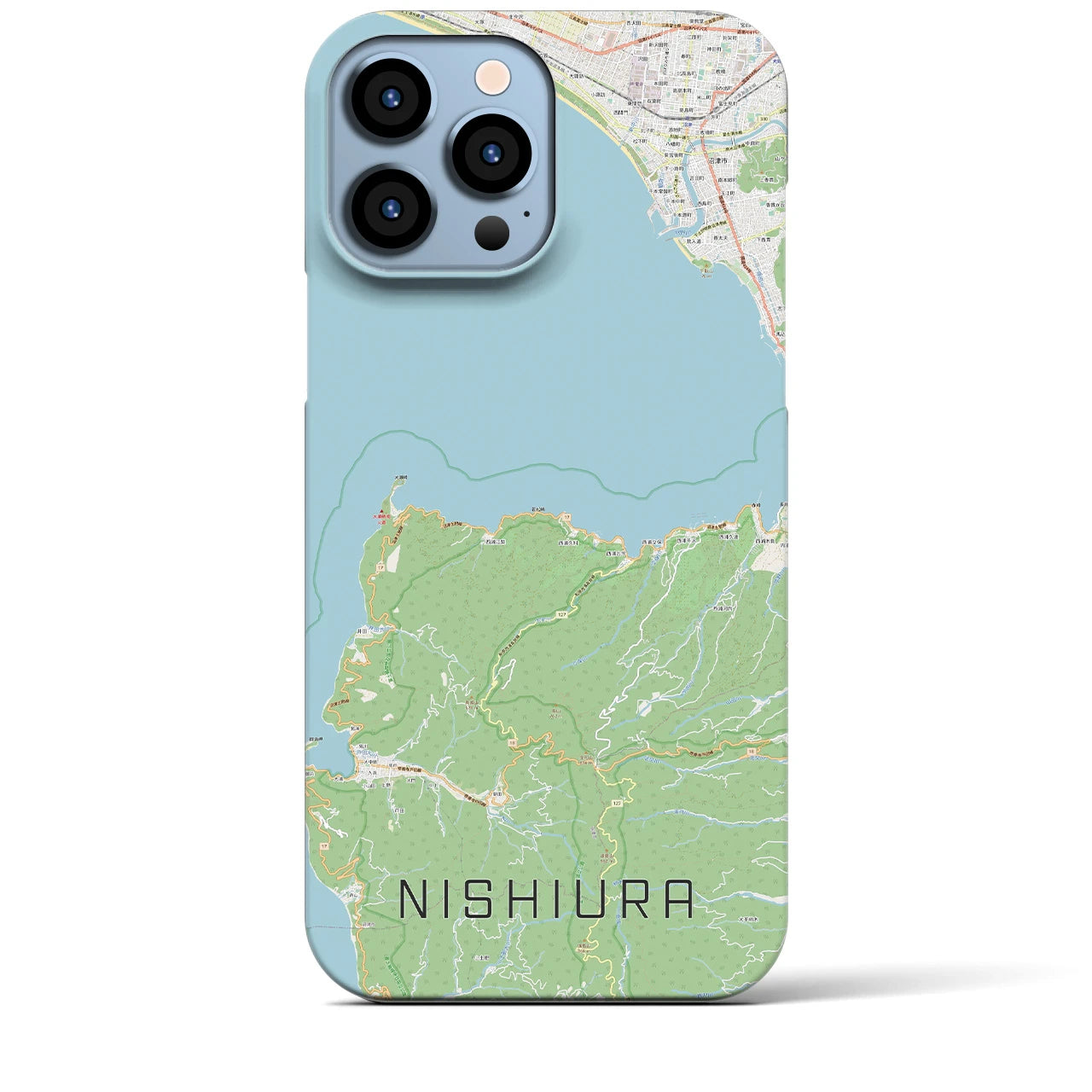 【西浦(静岡県)】地図柄iPhoneケース(バックカバータイプ)