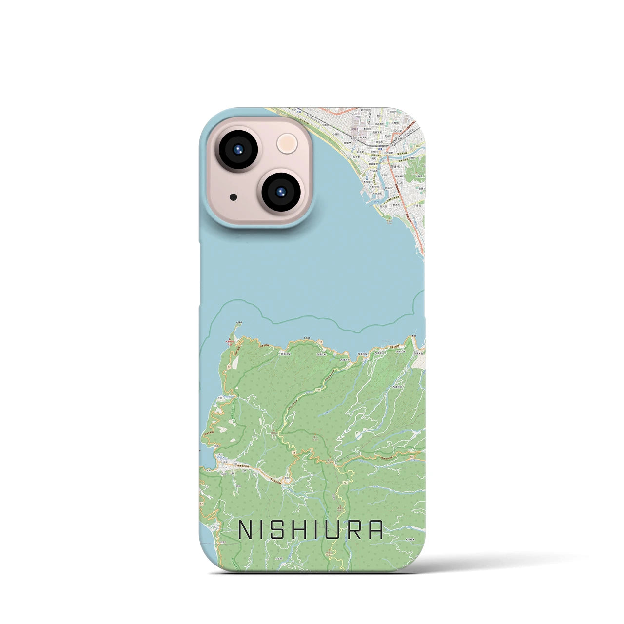 【西浦(静岡県)】地図柄iPhoneケース(バックカバータイプ)