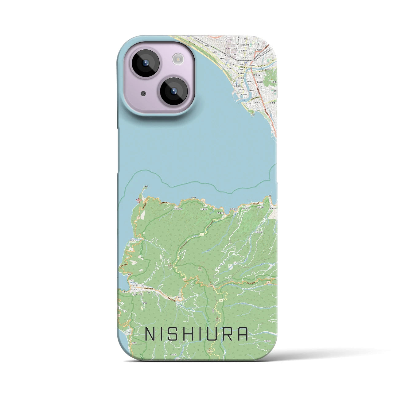 【西浦(静岡県)】地図柄iPhoneケース(バックカバータイプ)