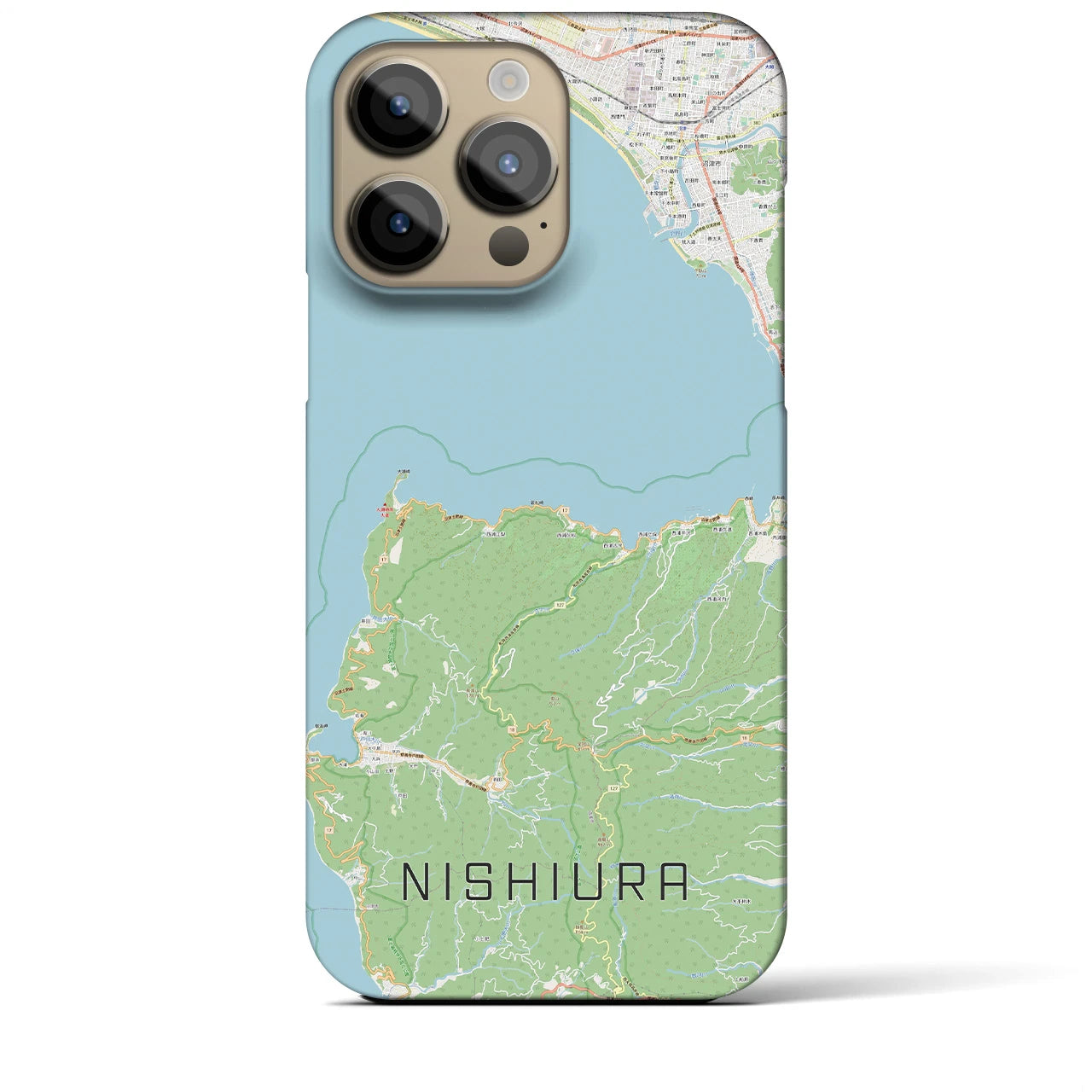 【西浦(静岡県)】地図柄iPhoneケース(バックカバータイプ)