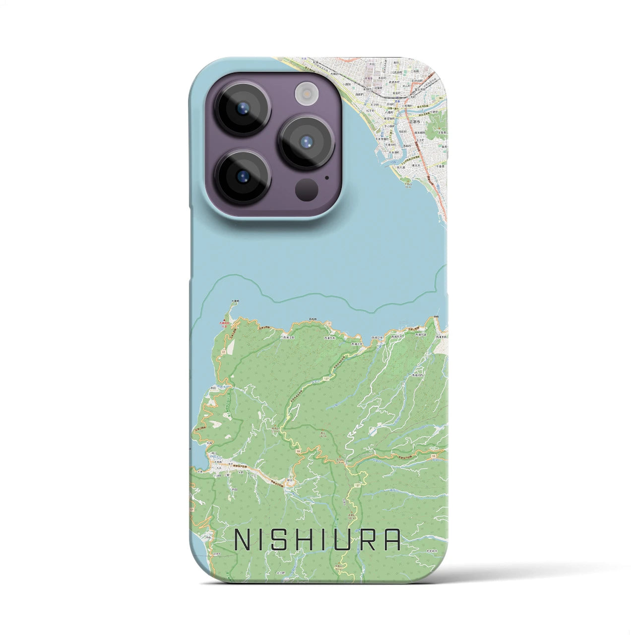 【西浦(静岡県)】地図柄iPhoneケース(バックカバータイプ)