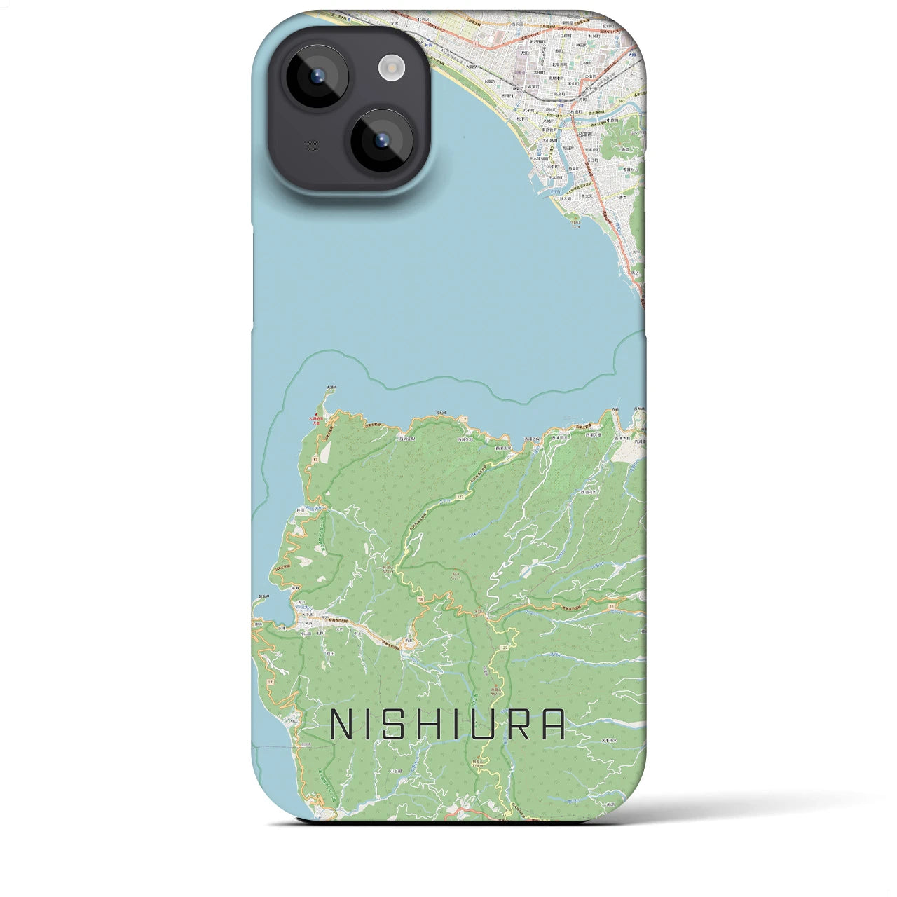 【西浦(静岡県)】地図柄iPhoneケース(バックカバータイプ)