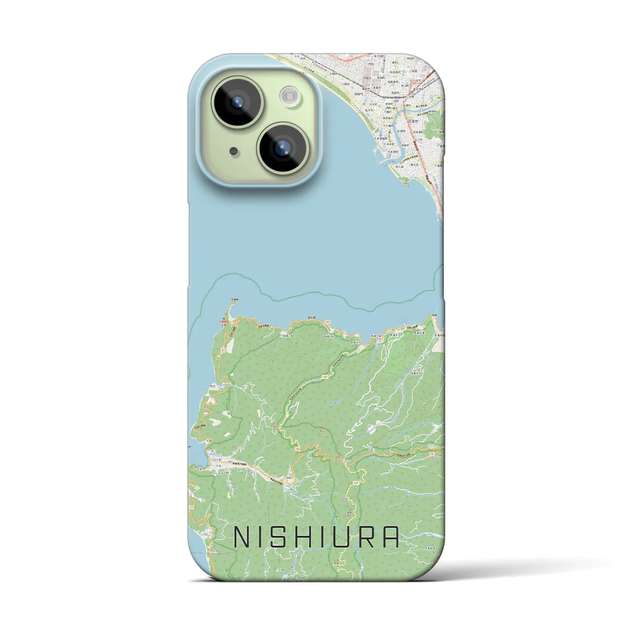 【西浦(静岡県)】地図柄iPhoneケース(バックカバータイプ)
