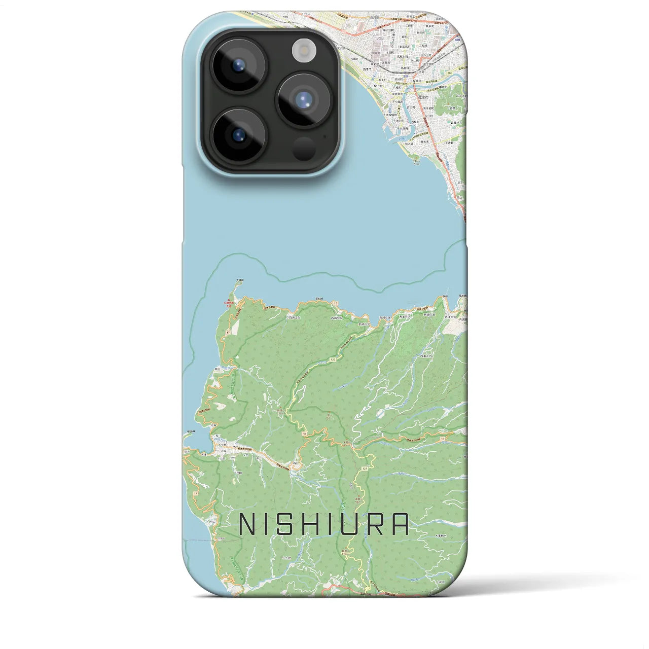 【西浦(静岡県)】地図柄iPhoneケース(バックカバータイプ)