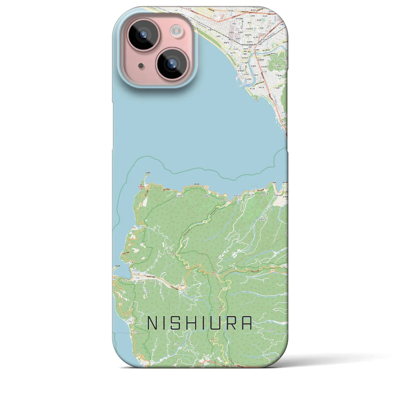【西浦(静岡県)】地図柄iPhoneケース(バックカバータイプ)