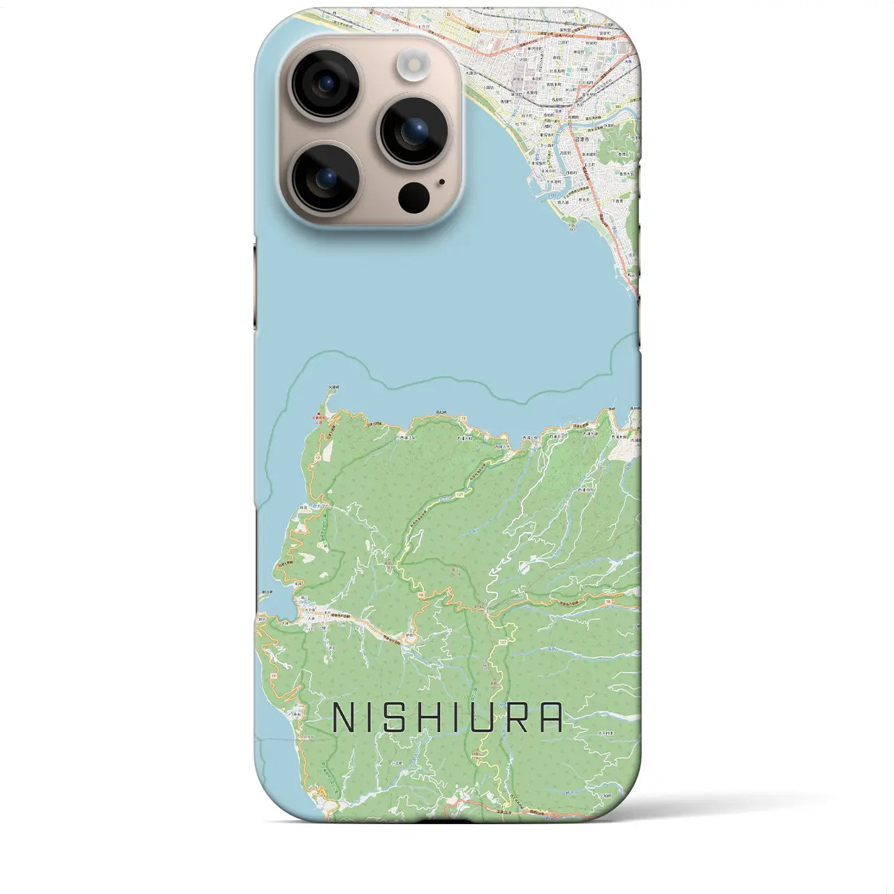 【西浦(静岡県)】地図柄iPhoneケース(バックカバータイプ)