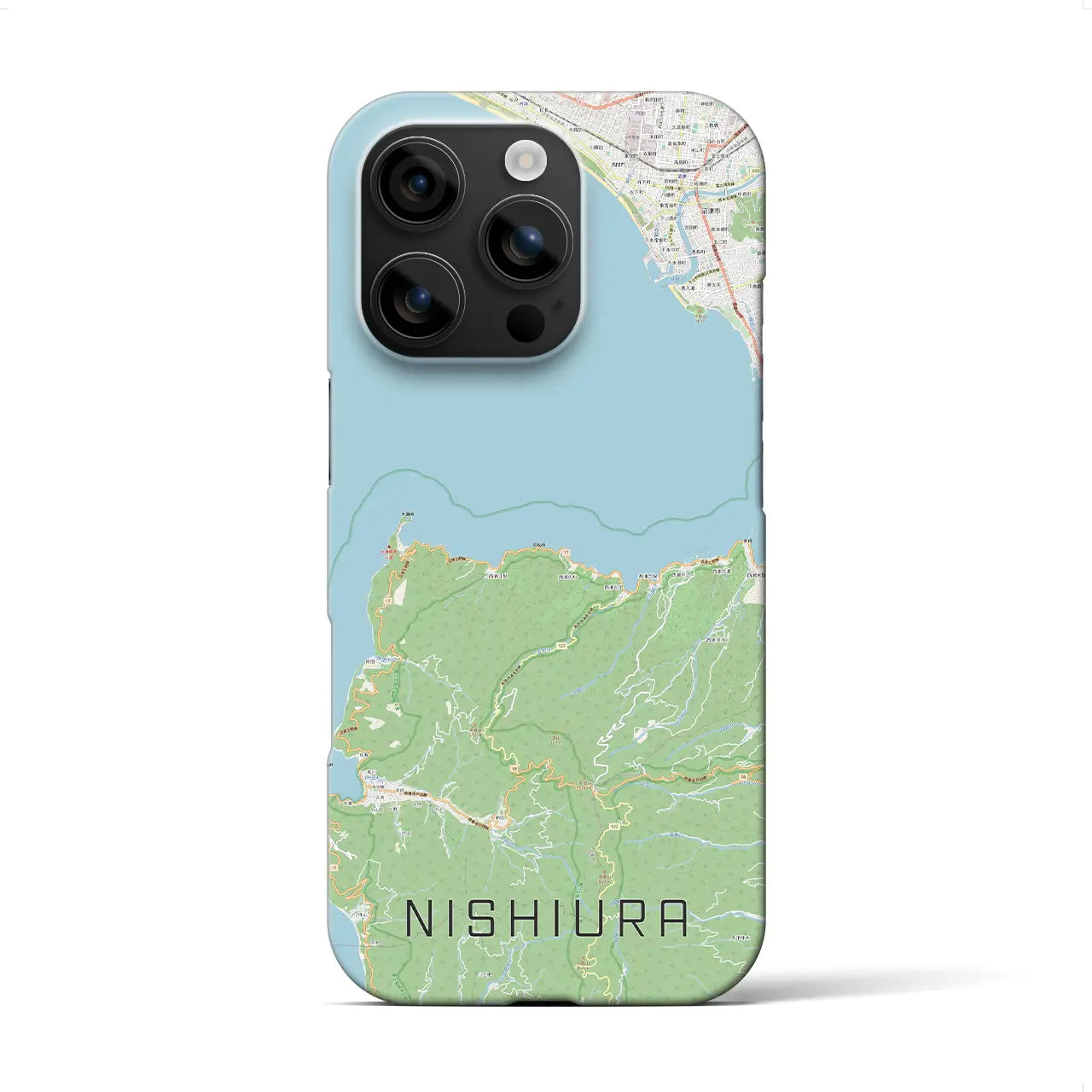 【西浦(静岡県)】地図柄iPhoneケース(バックカバータイプ)