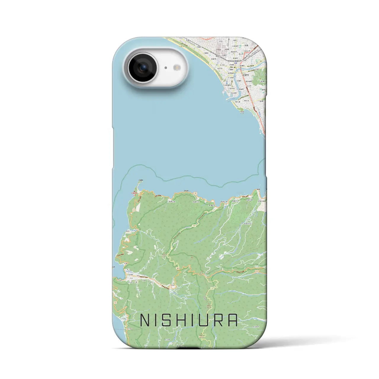 【西浦(静岡県)】地図柄iPhoneケース(バックカバータイプ)