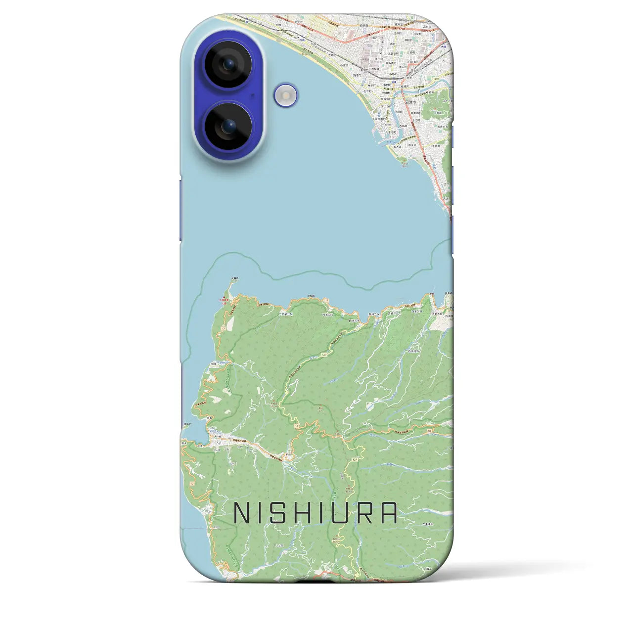 【西浦(静岡県)】地図柄iPhoneケース(バックカバータイプ)ナチュラル・iPhone 16 Pro Max 用