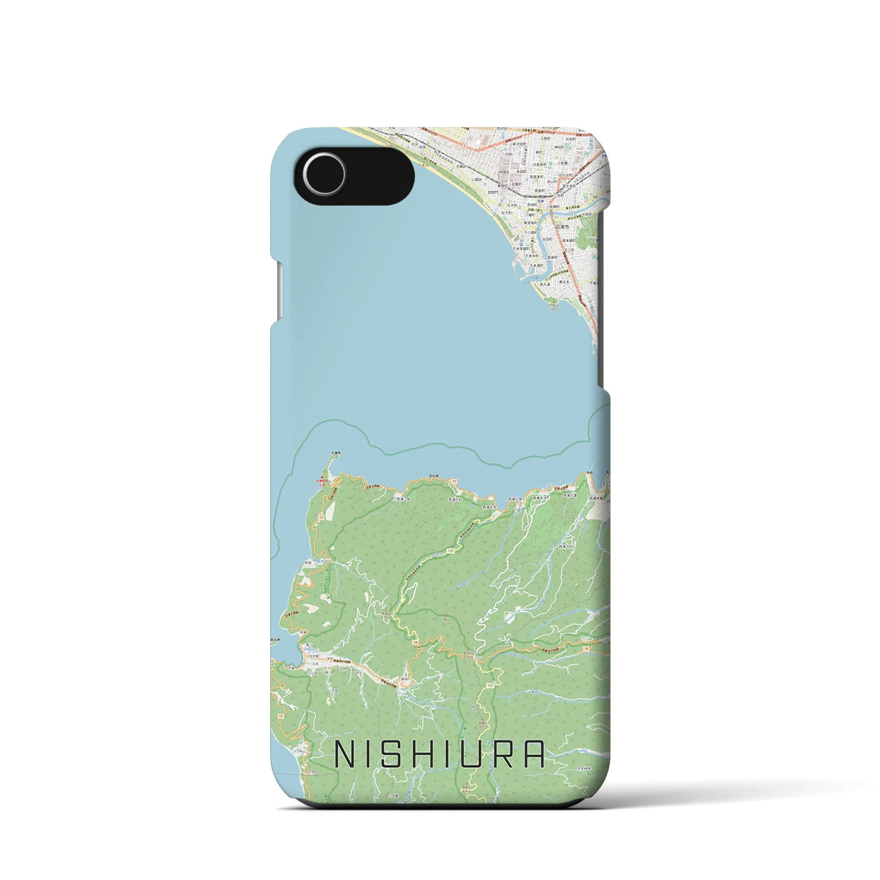 【西浦(静岡県)】地図柄iPhoneケース(バックカバータイプ)