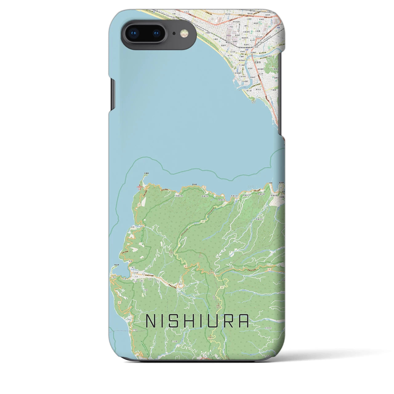 【西浦(静岡県)】地図柄iPhoneケース(バックカバータイプ)