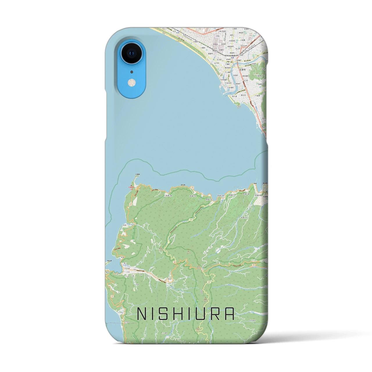 【西浦(静岡県)】地図柄iPhoneケース(バックカバータイプ)