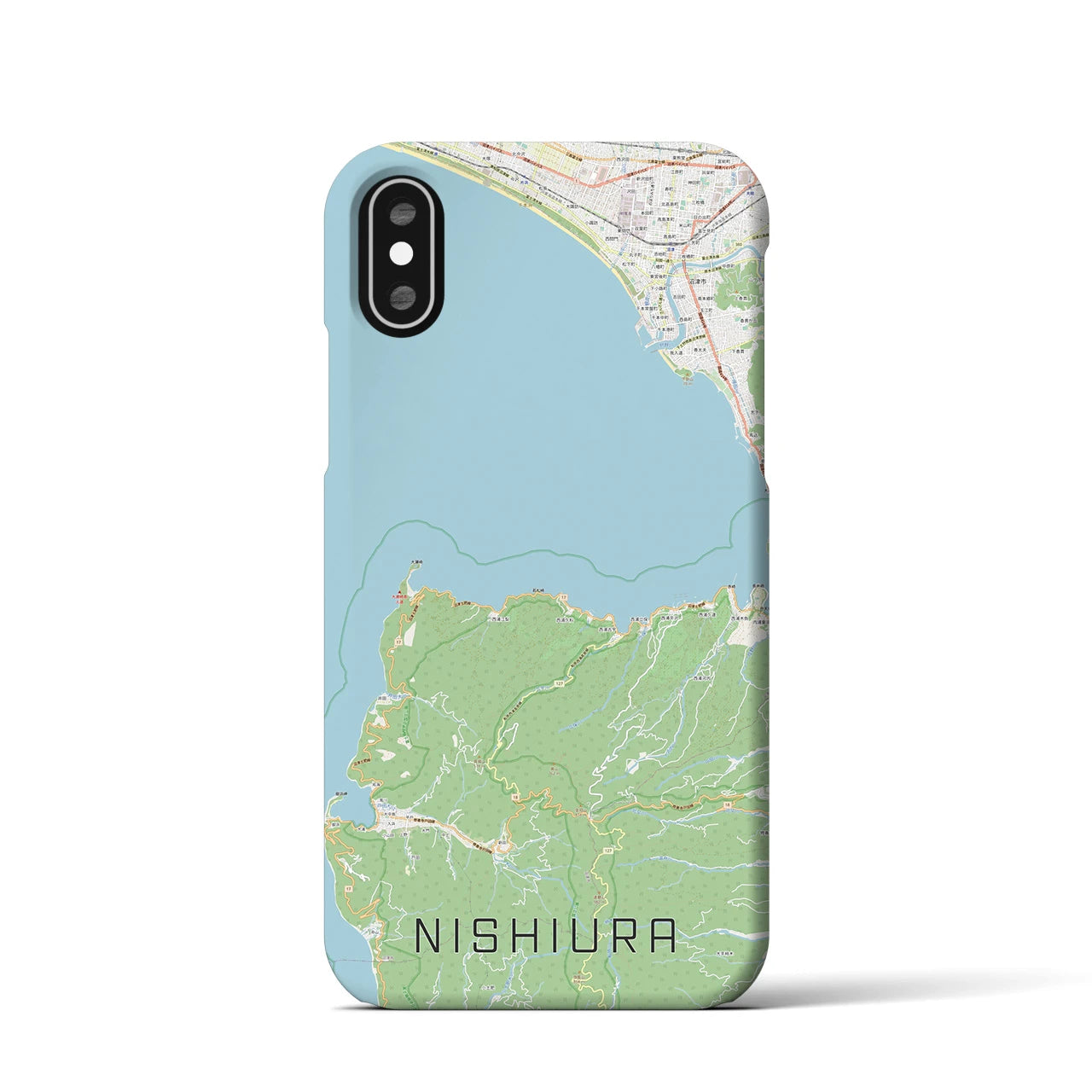 【西浦(静岡県)】地図柄iPhoneケース(バックカバータイプ)