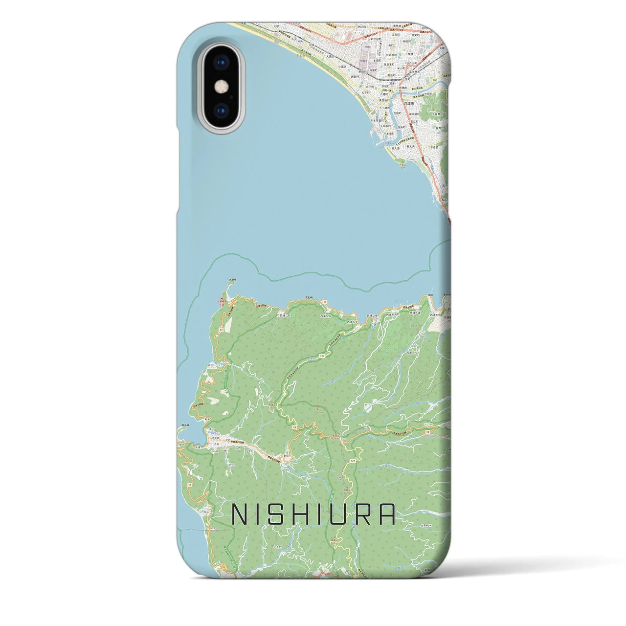 【西浦(静岡県)】地図柄iPhoneケース(バックカバータイプ)