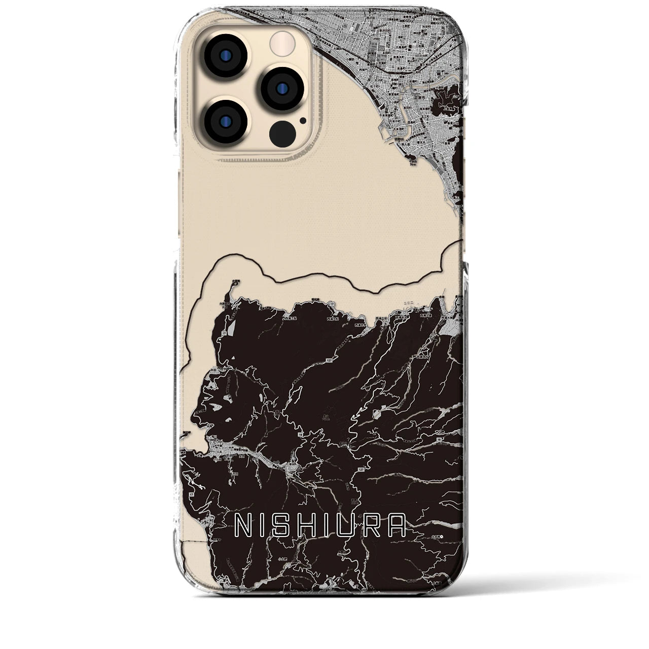 【西浦(静岡県)】地図柄iPhoneケース(クリアタイプ)