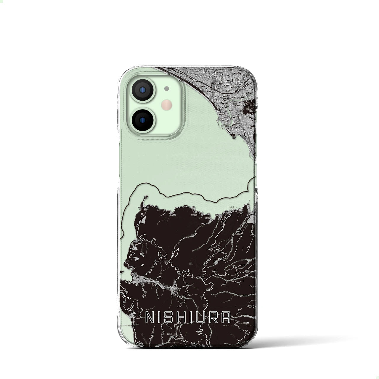 【西浦(静岡県)】地図柄iPhoneケース(クリアタイプ)