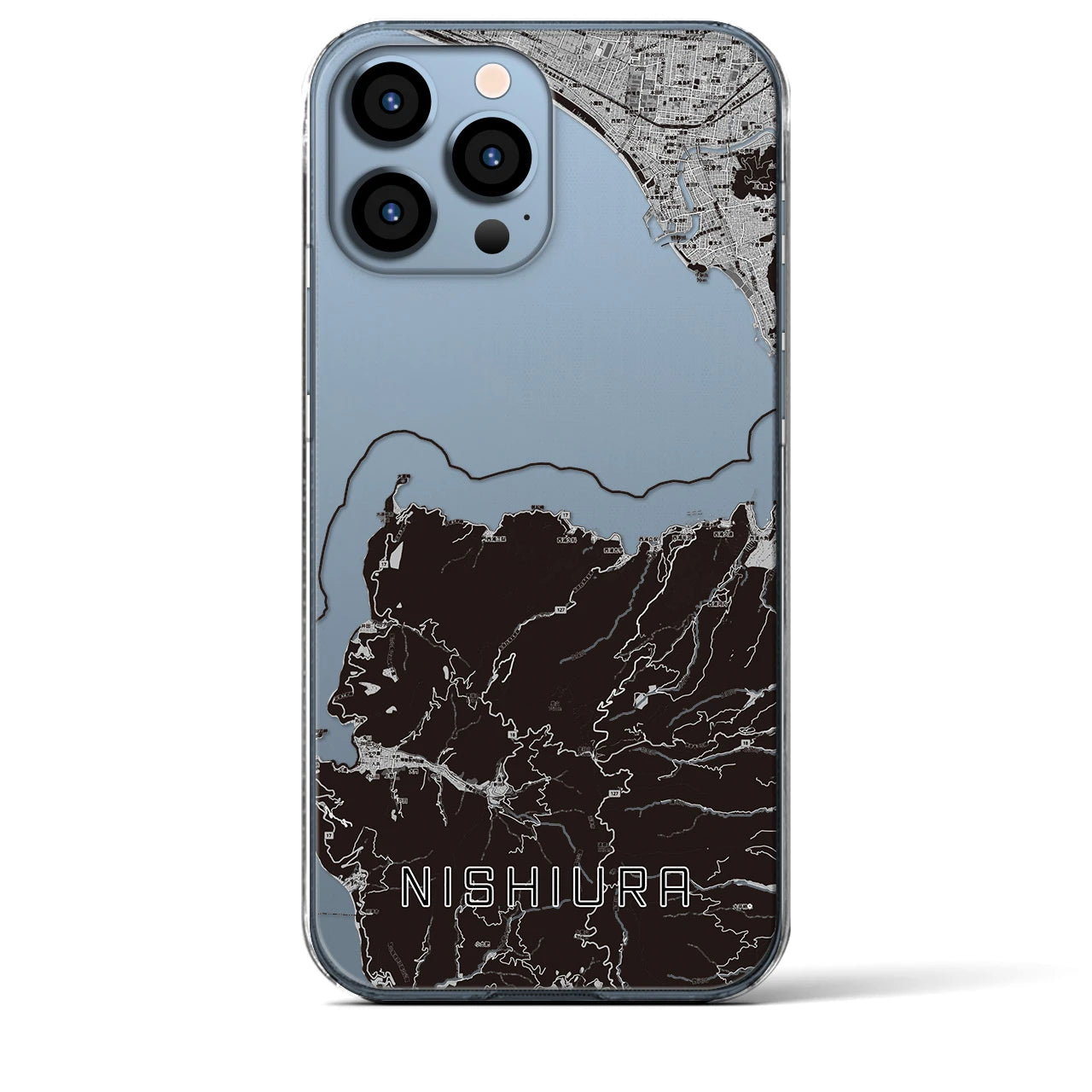 【西浦(静岡県)】地図柄iPhoneケース(クリアタイプ)