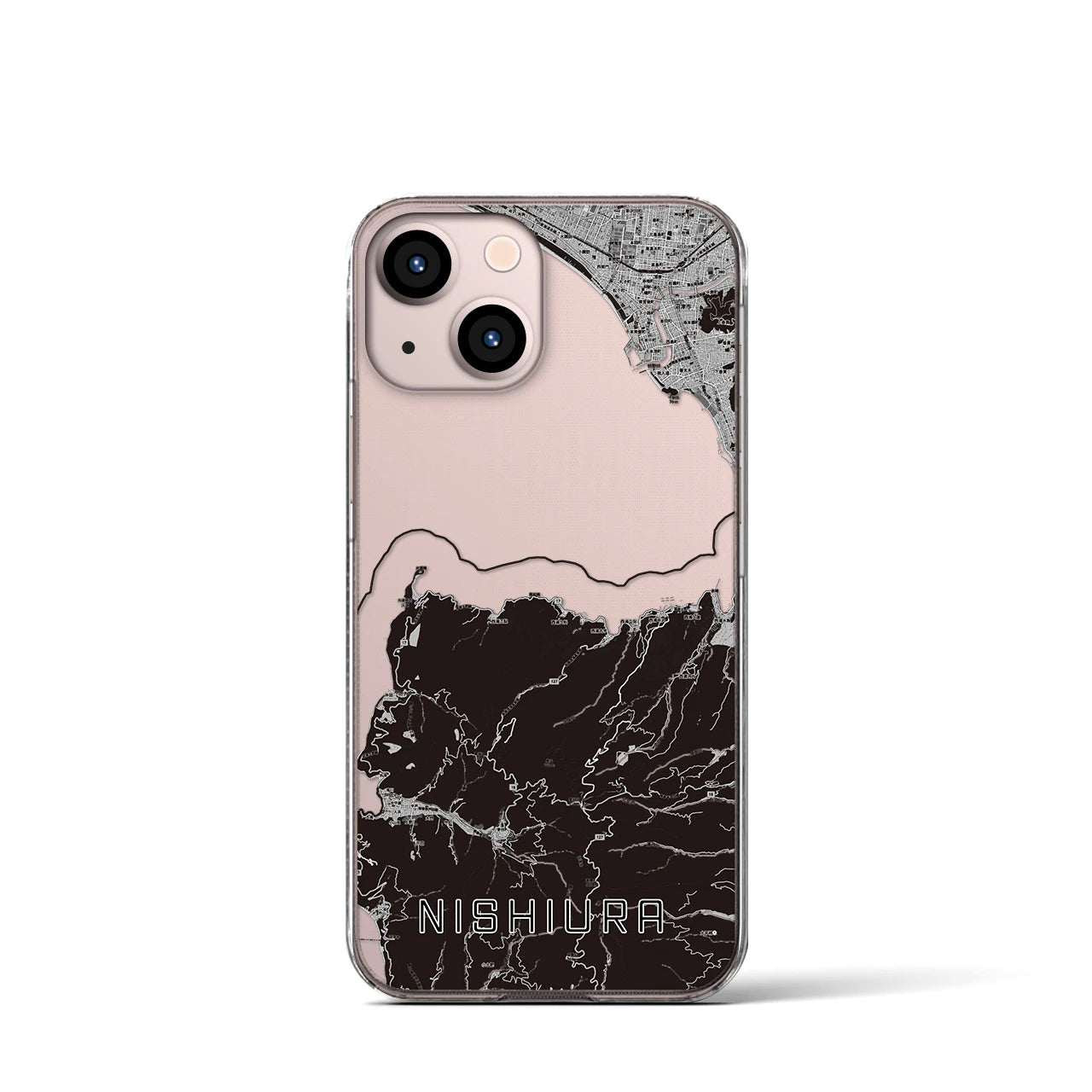 【西浦(静岡県)】地図柄iPhoneケース(クリアタイプ)