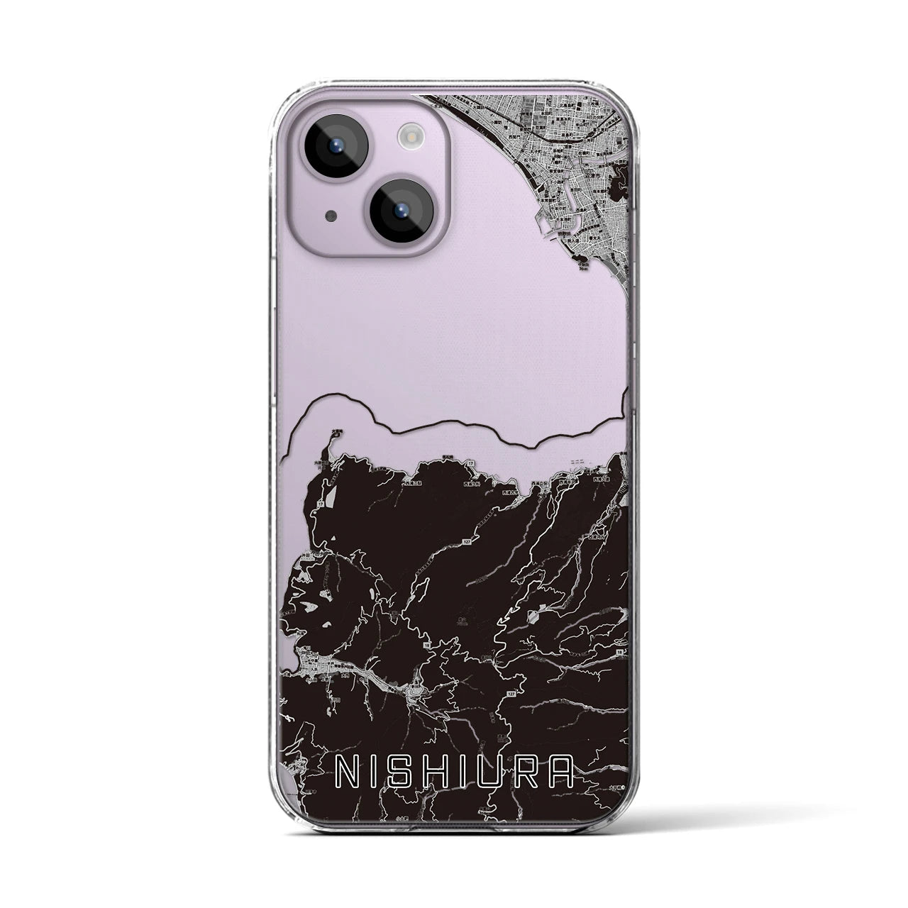 【西浦(静岡県)】地図柄iPhoneケース(クリアタイプ)