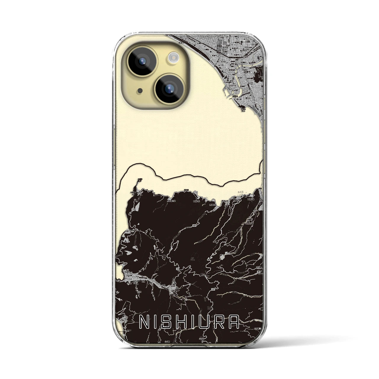 【西浦(静岡県)】地図柄iPhoneケース(クリアタイプ)