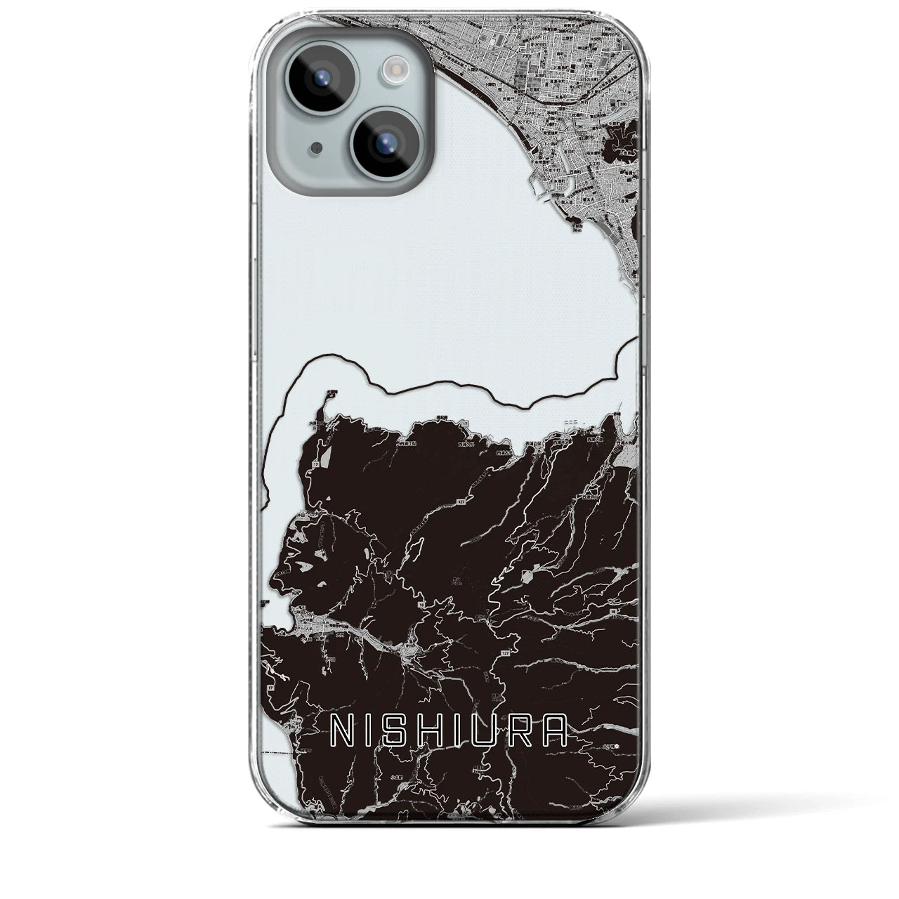 【西浦(静岡県)】地図柄iPhoneケース(クリアタイプ)