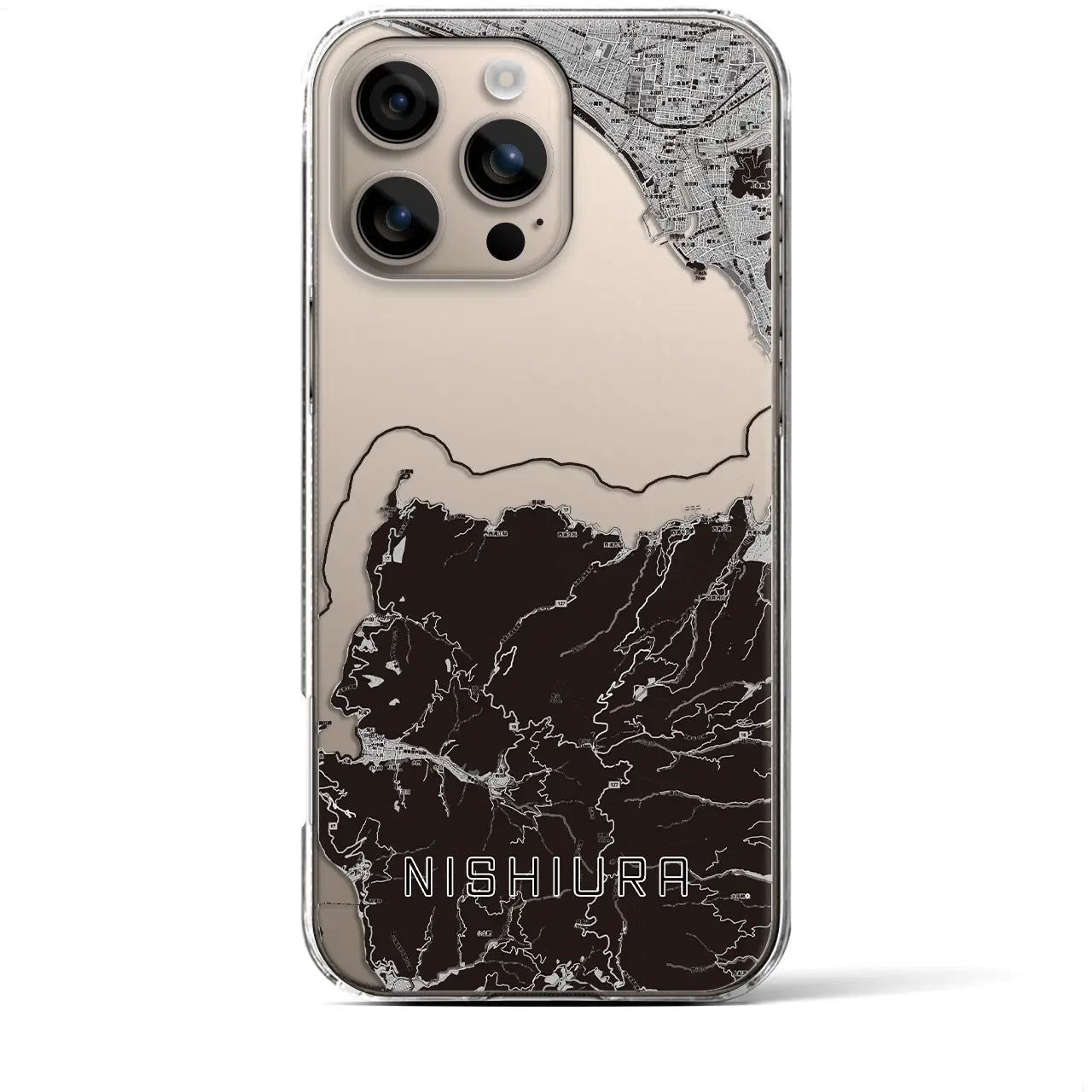 【西浦(静岡県)】地図柄iPhoneケース(クリアタイプ)