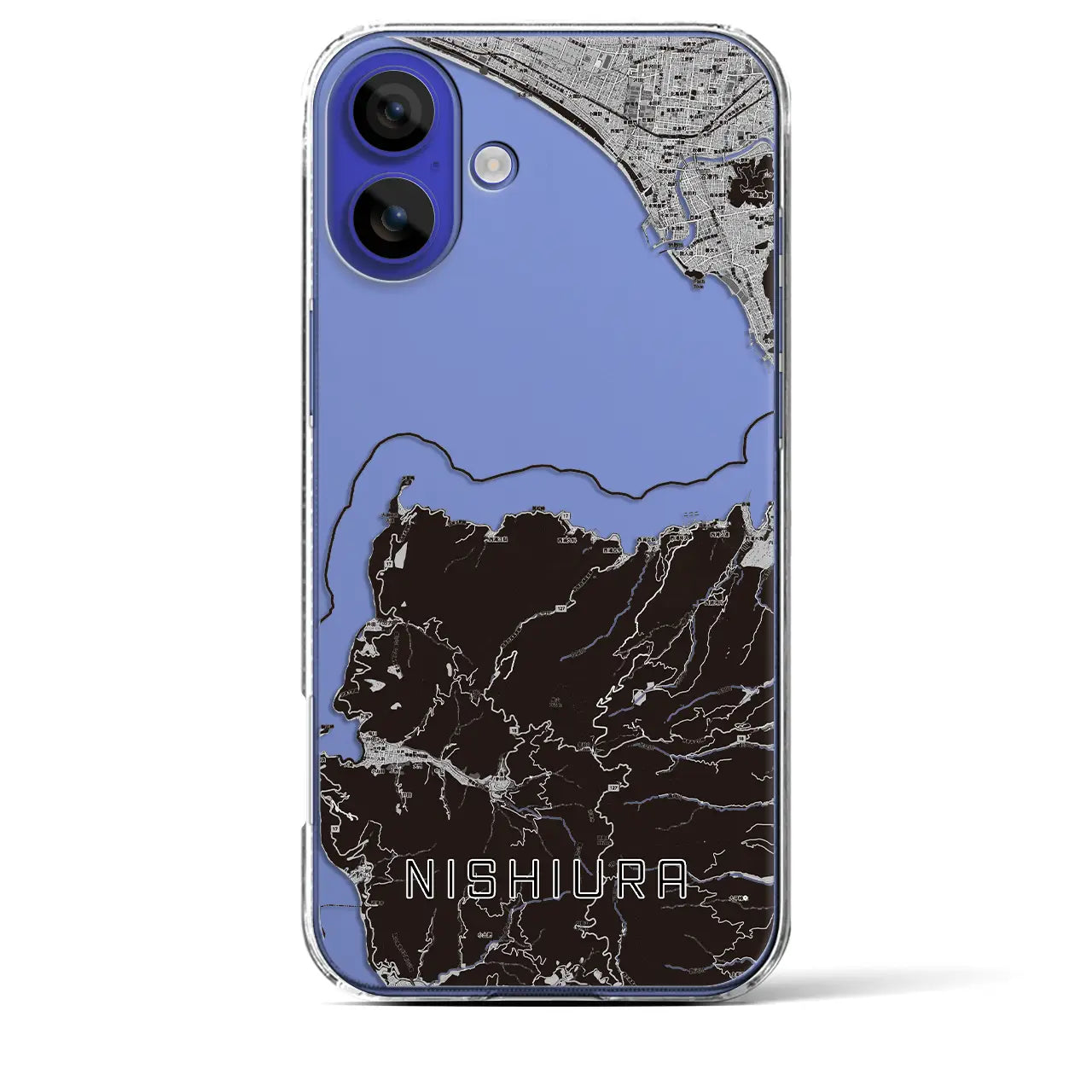 【西浦(静岡県)】地図柄iPhoneケース(クリアタイプ)