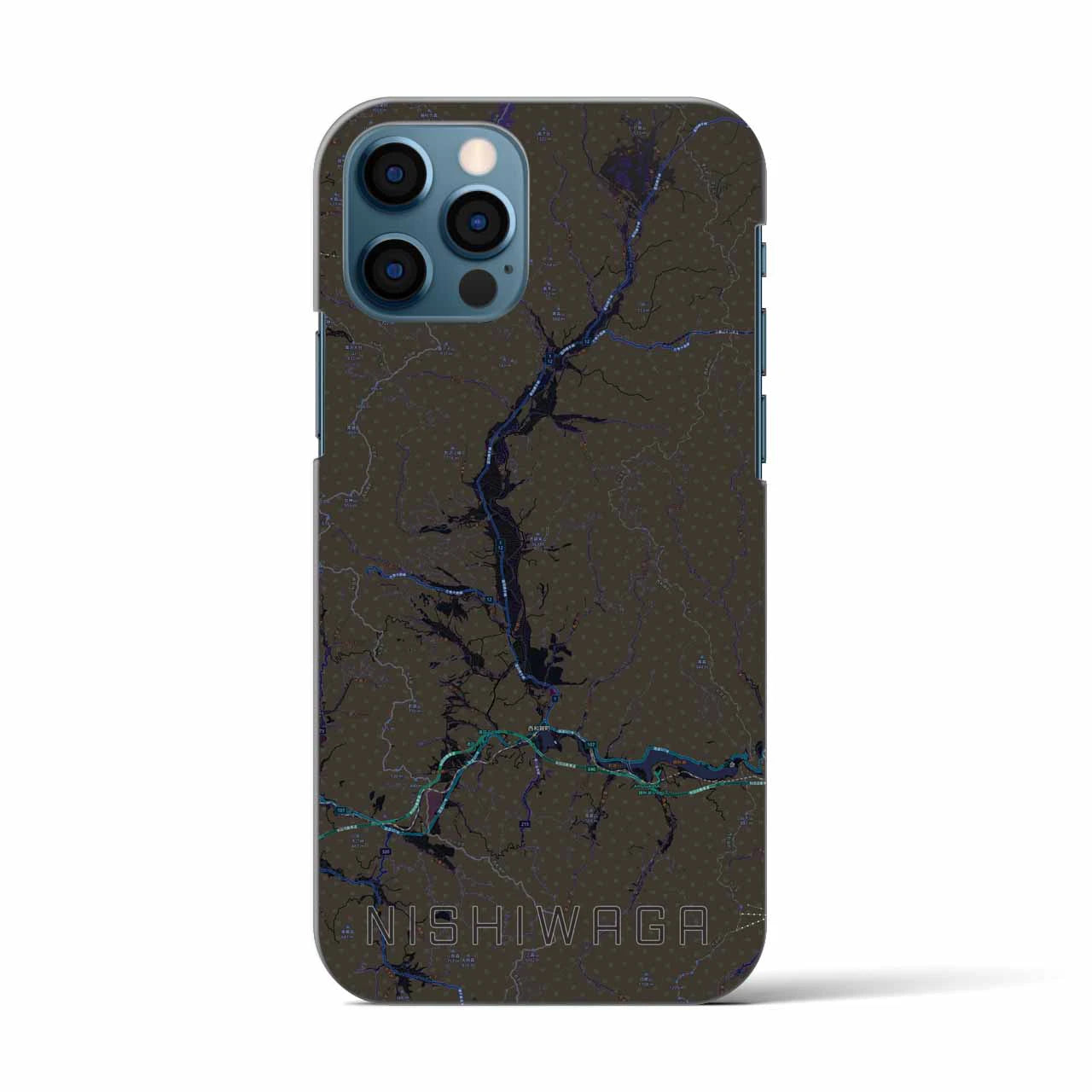 【西和賀(岩手県)】地図柄iPhoneケース(バックカバータイプ)