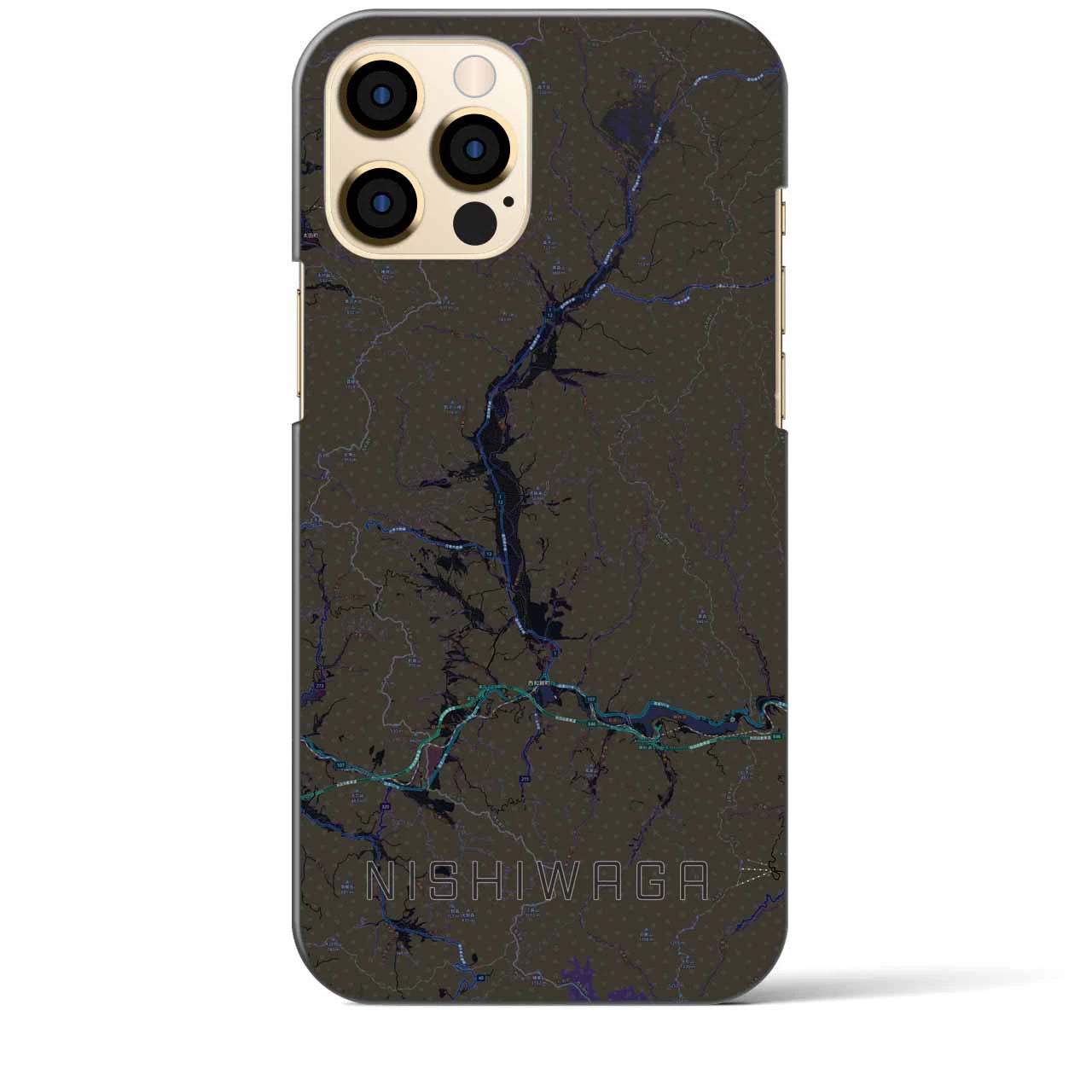 【西和賀(岩手県)】地図柄iPhoneケース(バックカバータイプ)