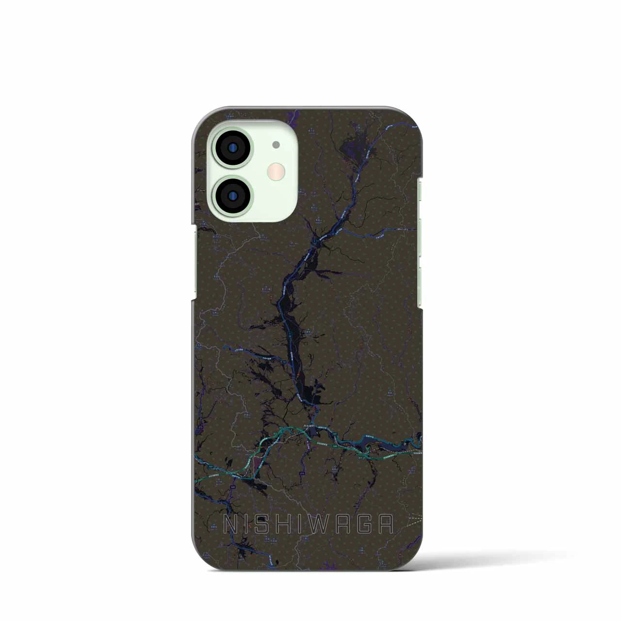 【西和賀(岩手県)】地図柄iPhoneケース(バックカバータイプ)