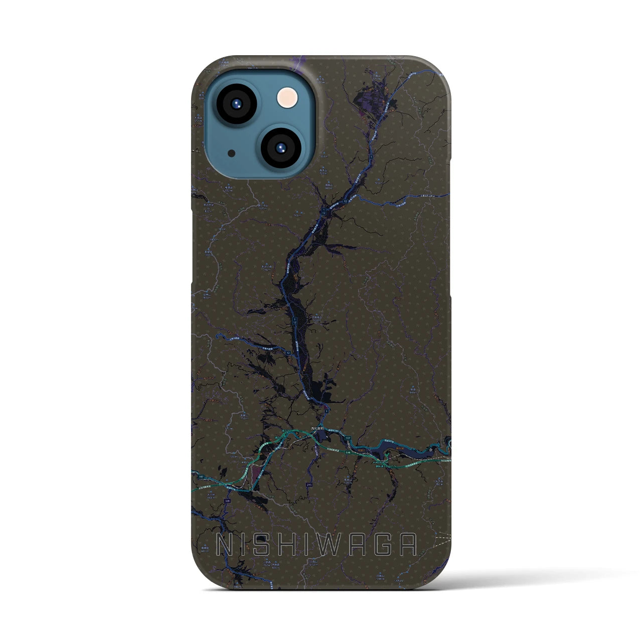 【西和賀(岩手県)】地図柄iPhoneケース(バックカバータイプ)