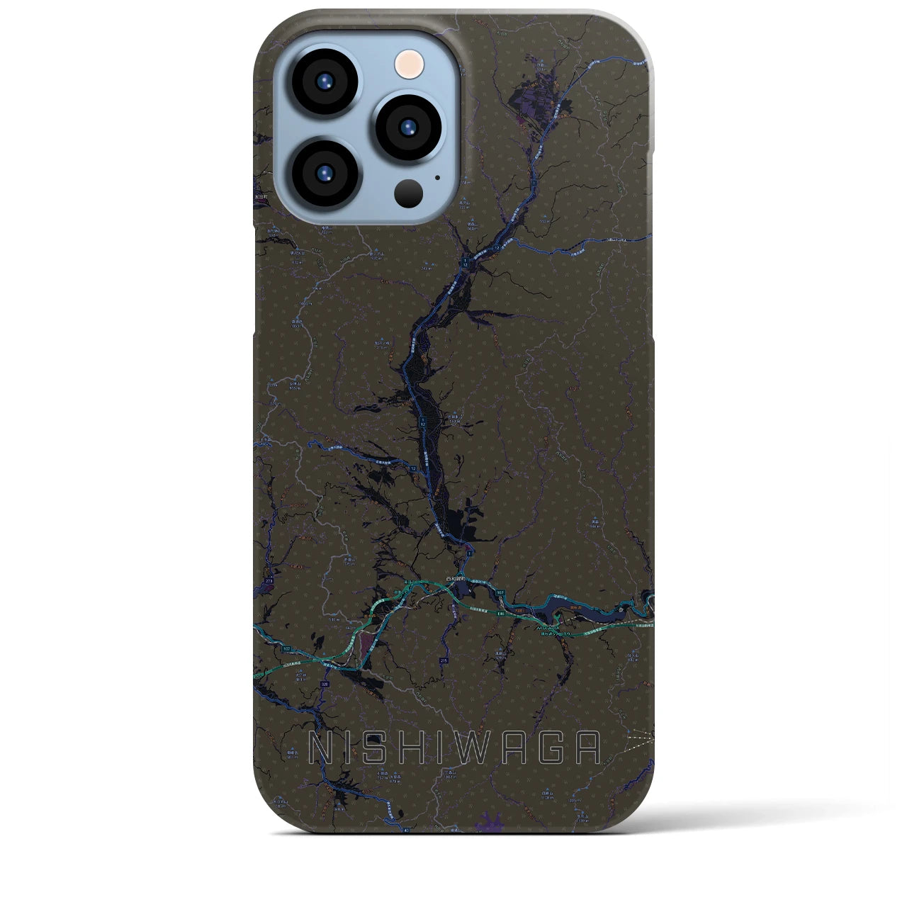 【西和賀(岩手県)】地図柄iPhoneケース(バックカバータイプ)