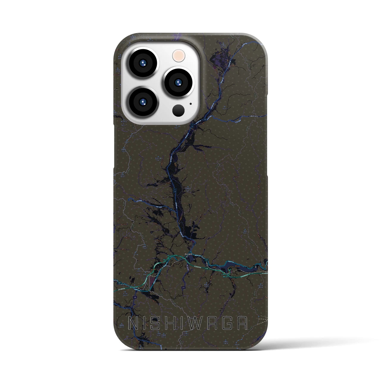 【西和賀(岩手県)】地図柄iPhoneケース(バックカバータイプ)