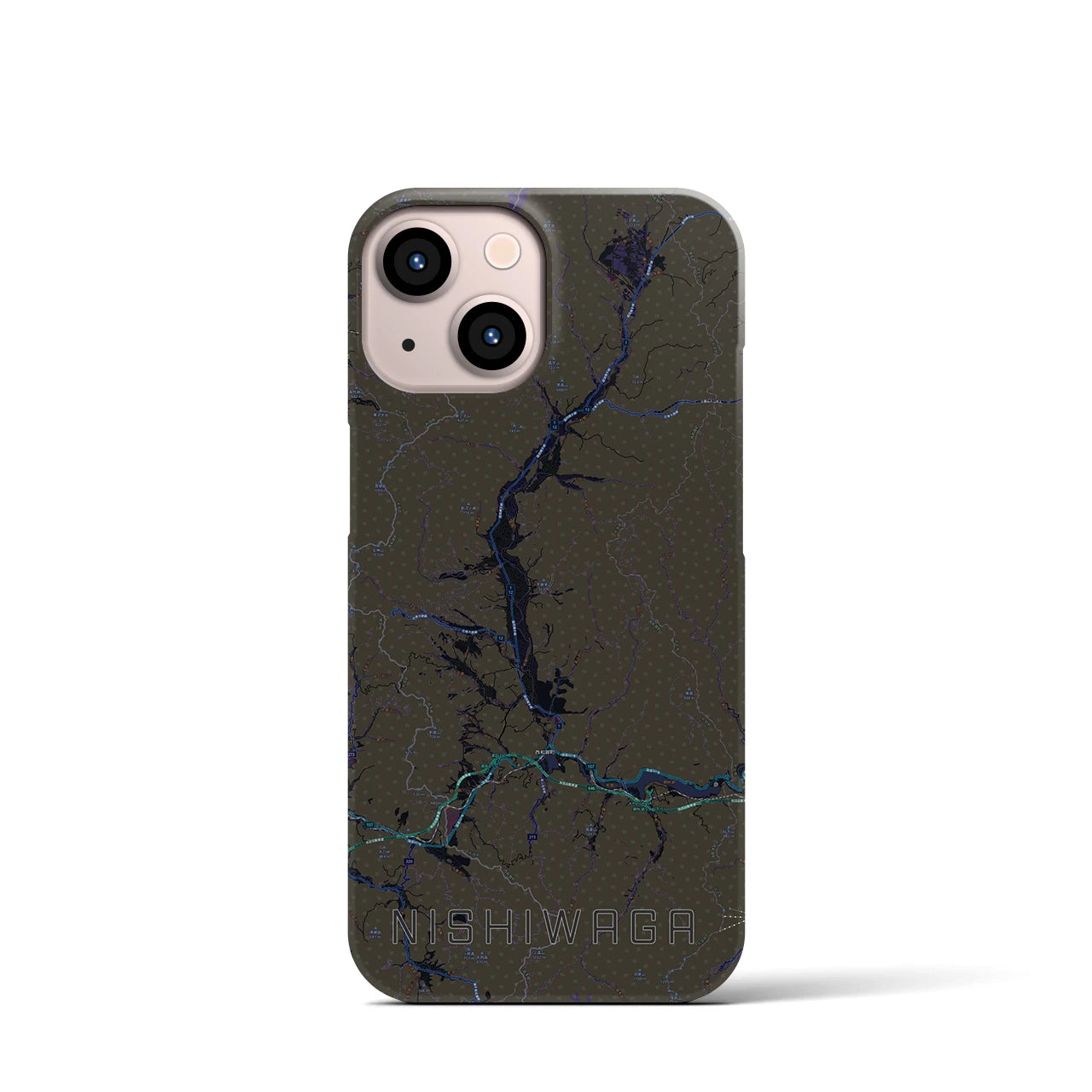【西和賀(岩手県)】地図柄iPhoneケース(バックカバータイプ)