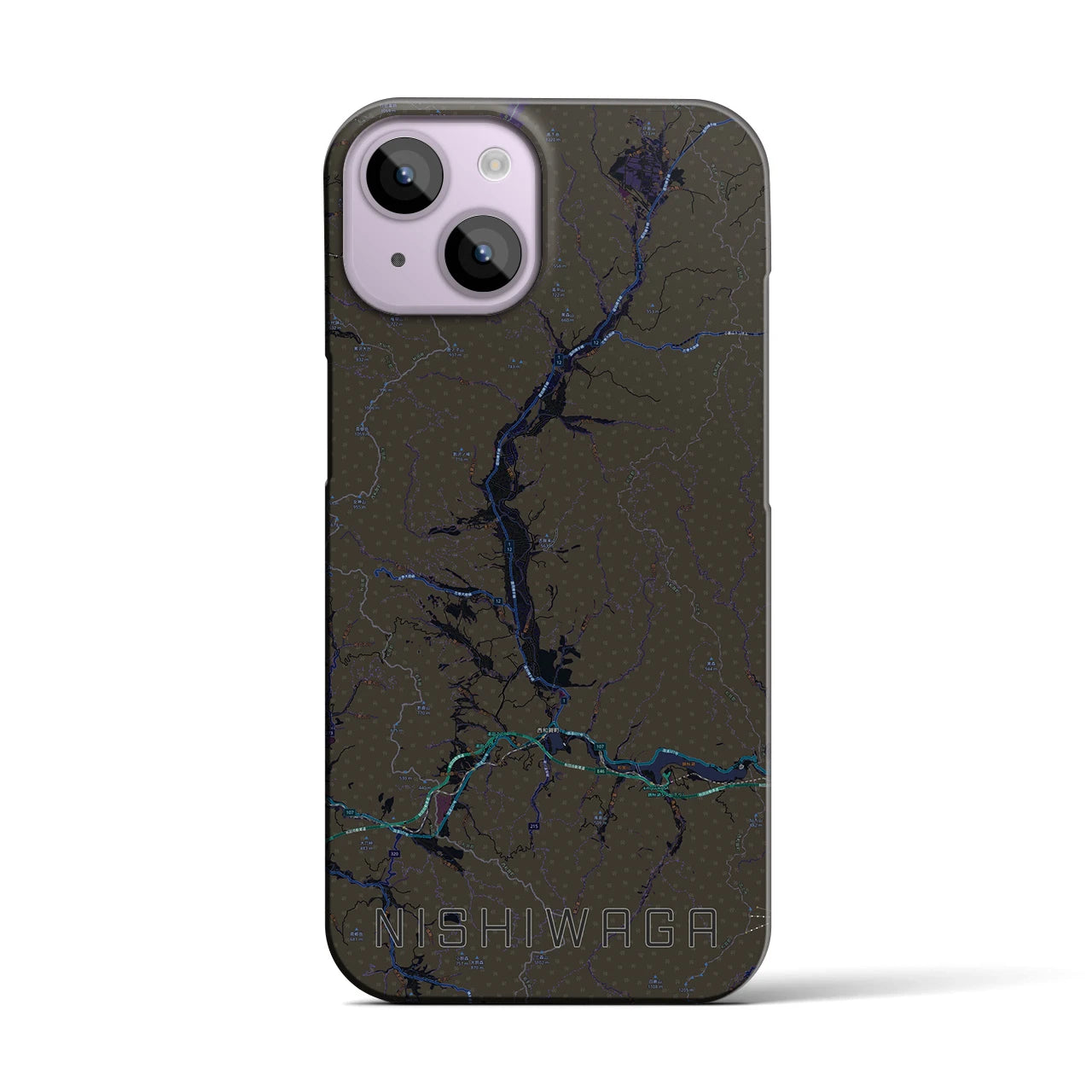 【西和賀(岩手県)】地図柄iPhoneケース(バックカバータイプ)