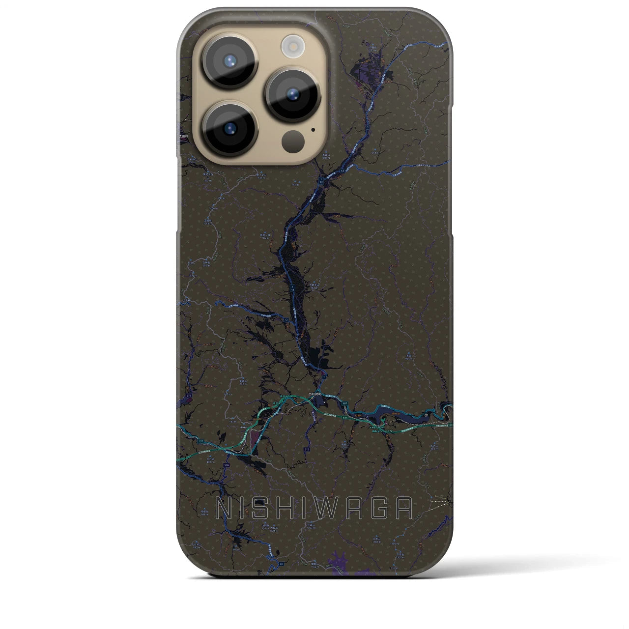 【西和賀(岩手県)】地図柄iPhoneケース(バックカバータイプ)