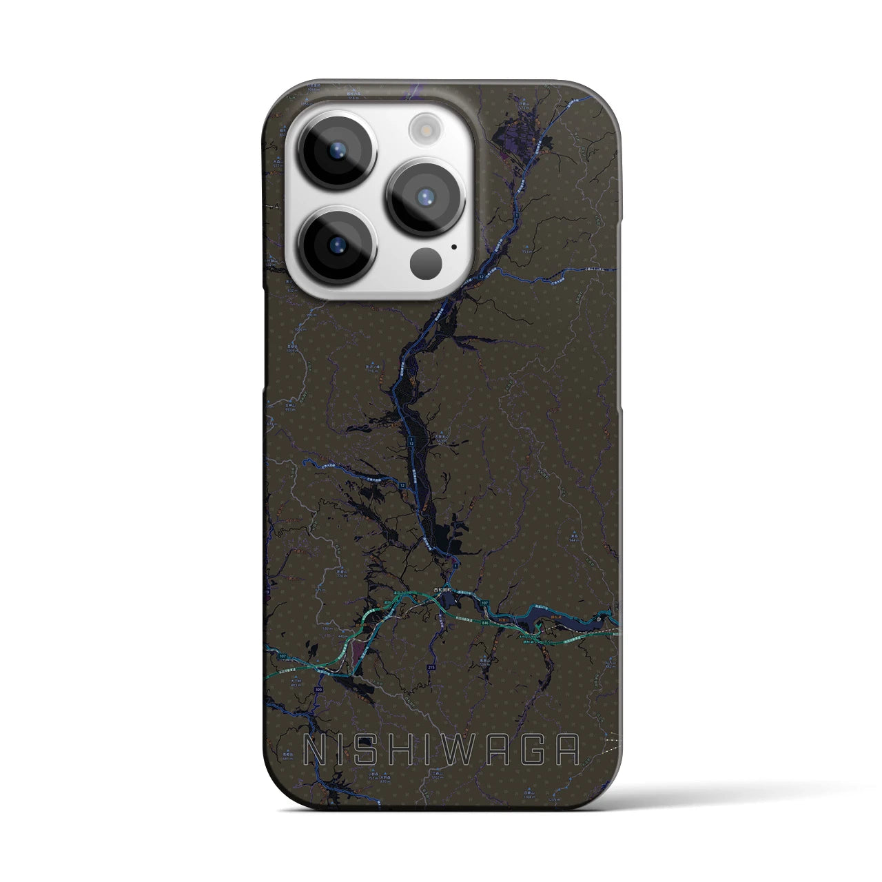【西和賀(岩手県)】地図柄iPhoneケース(バックカバータイプ)