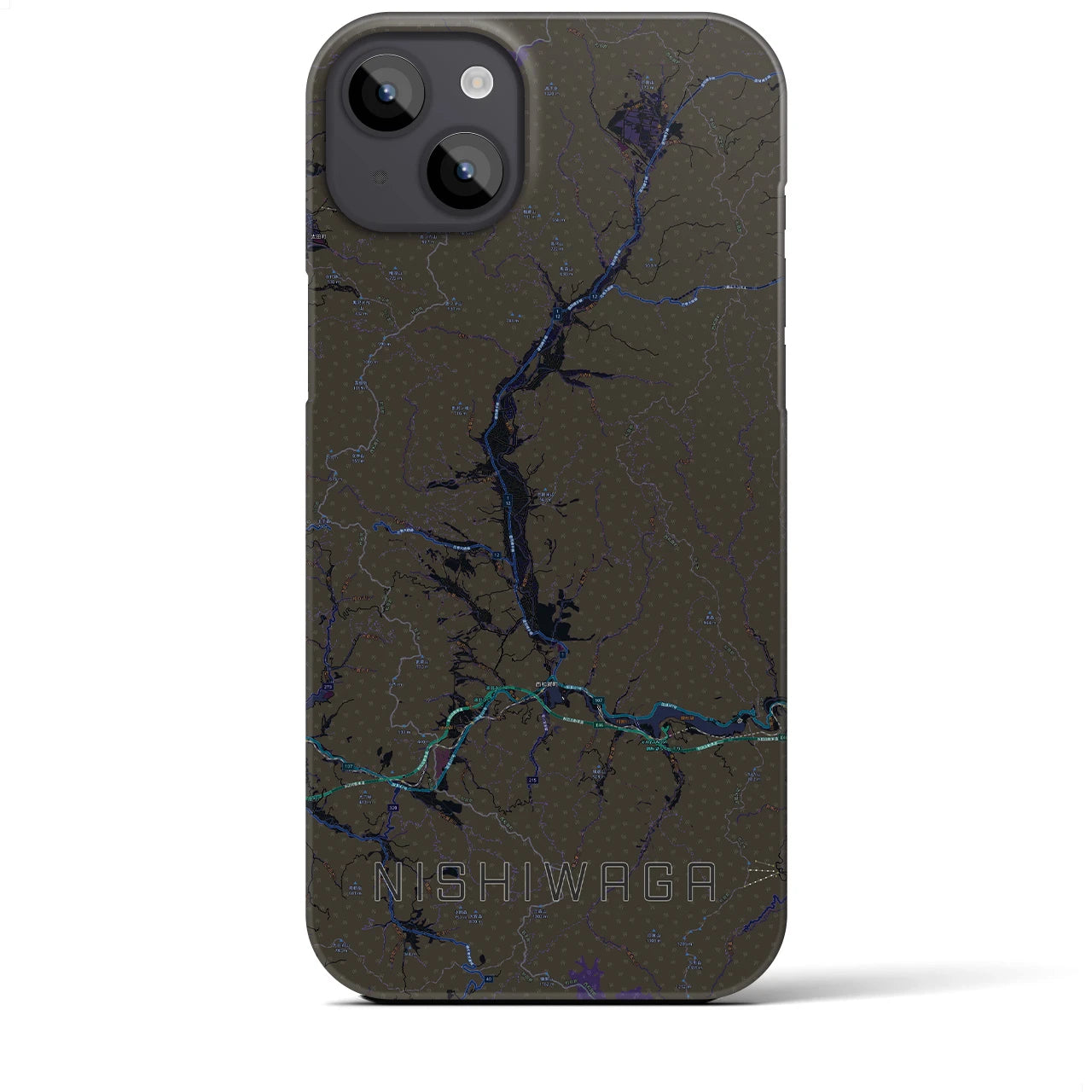 【西和賀(岩手県)】地図柄iPhoneケース(バックカバータイプ)